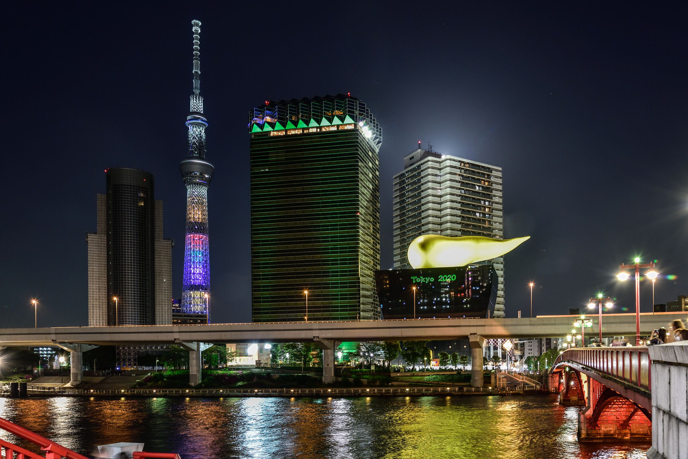 Tokyo Tower SkyTree by night