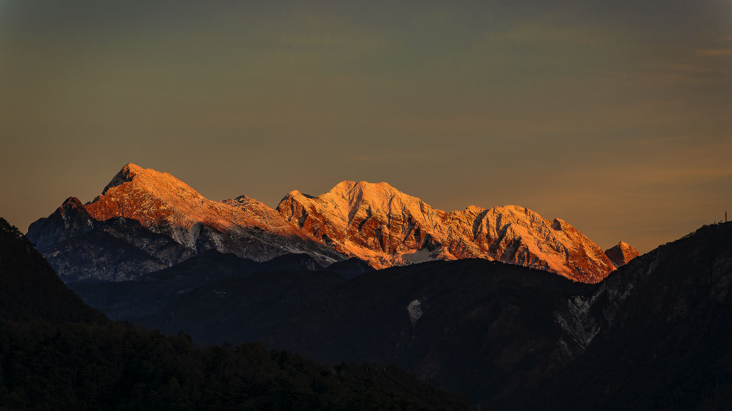 Sunset on Mount Canin, Julian Alps