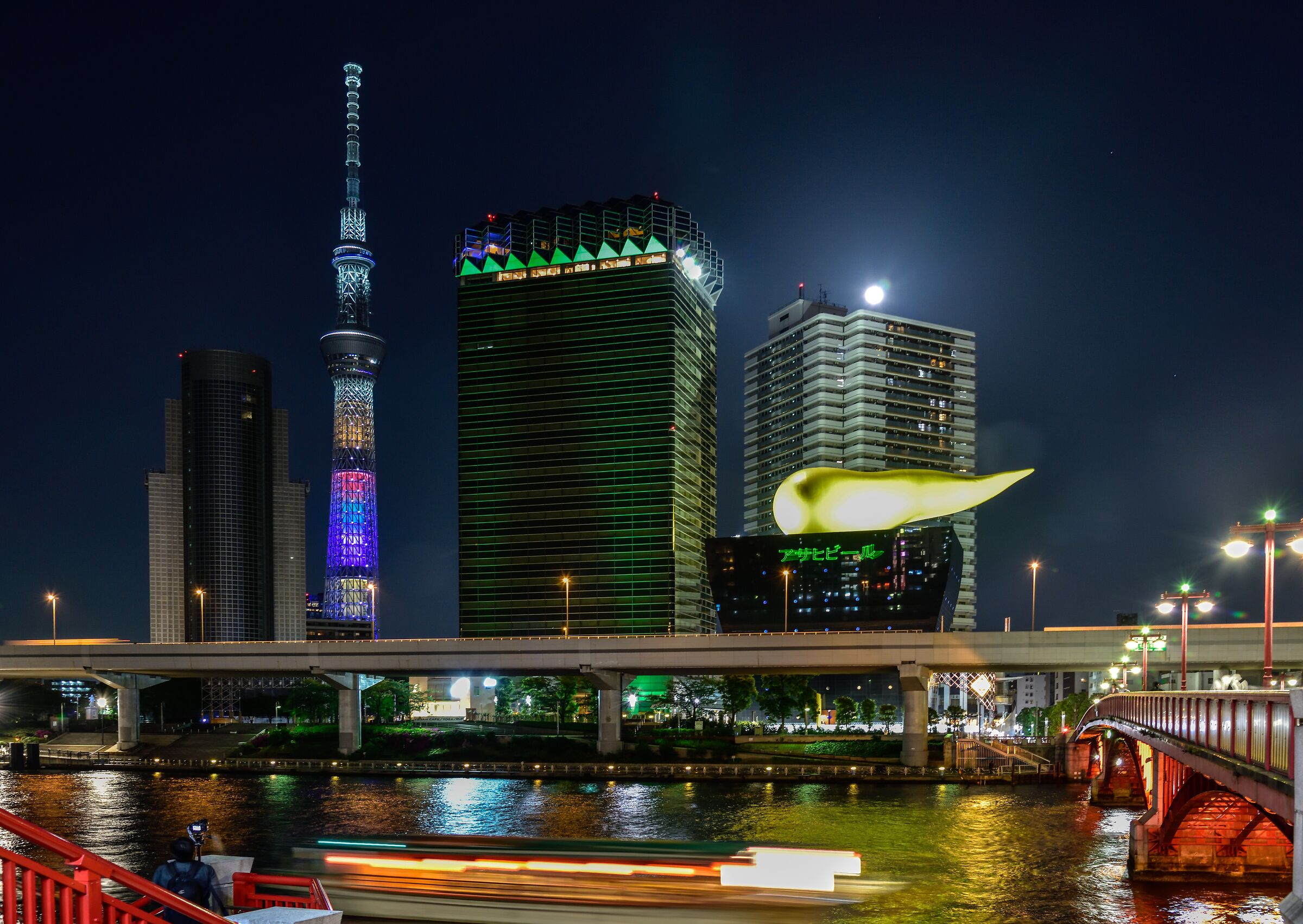 Tokyo Tower SkyTree by night