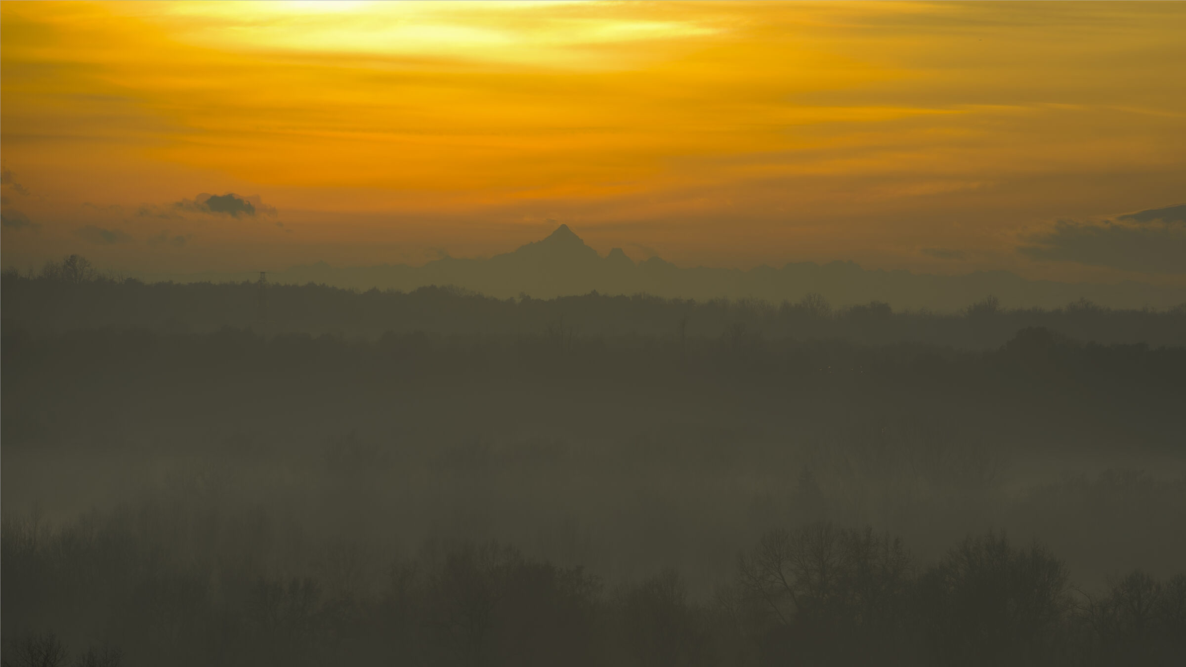 Mists at sunset over Ticino