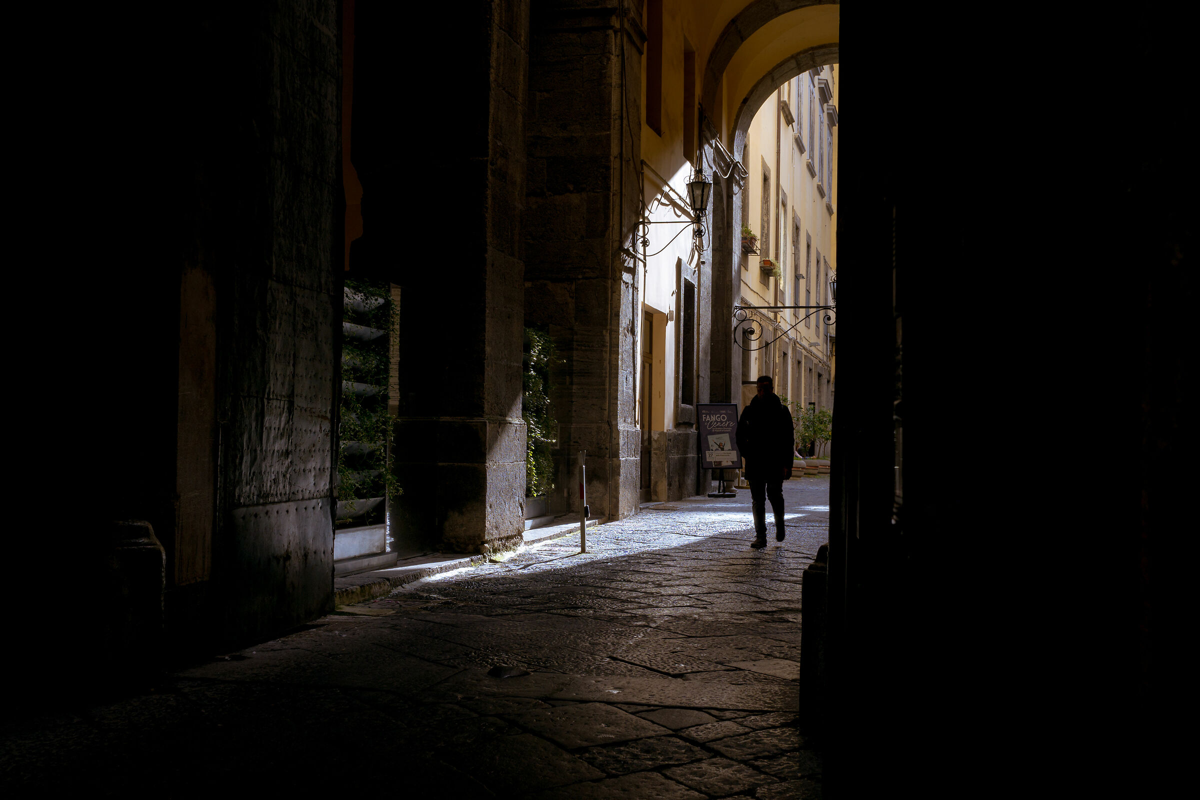 Through the alleys.