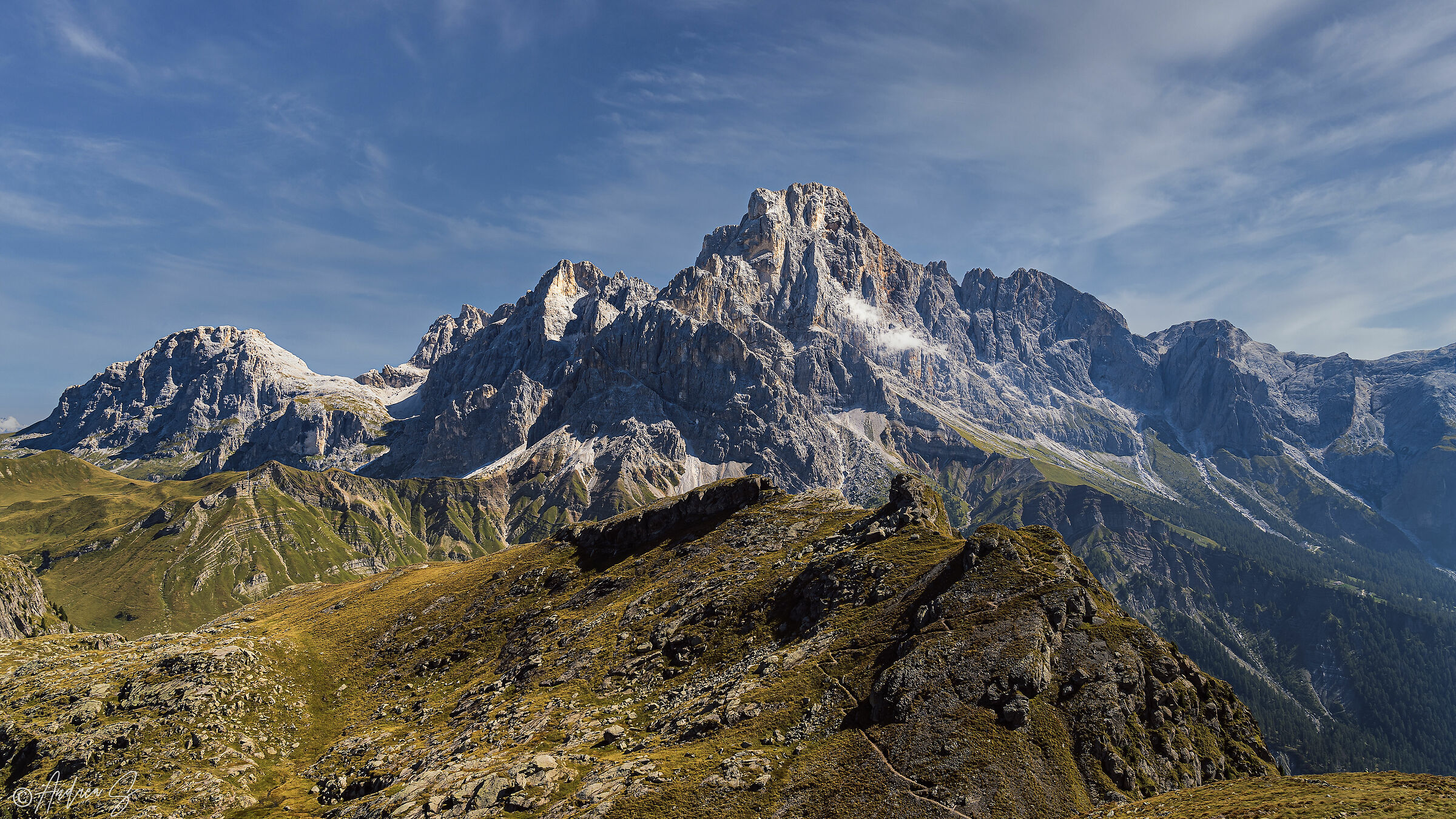 Cima Cavallazza Piccola, towards Cimon della Pala