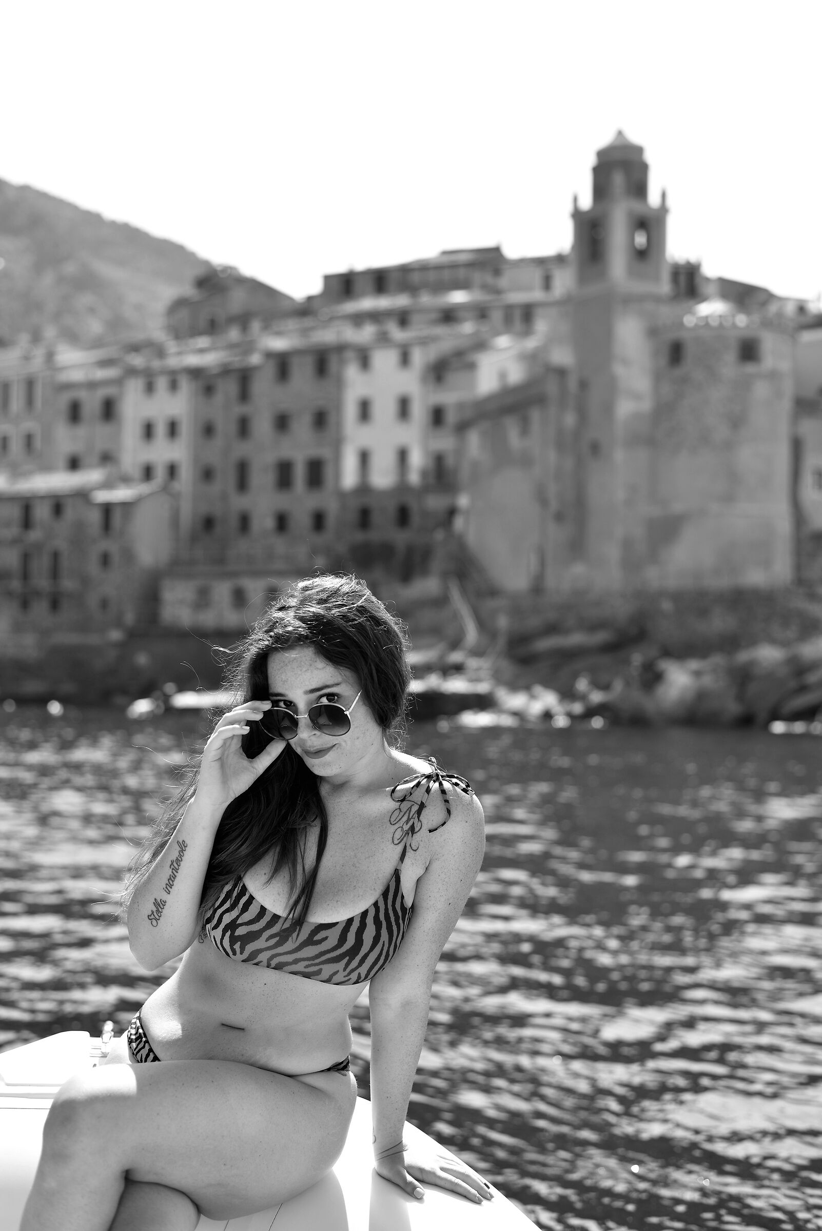 A day at the beach in black and white...