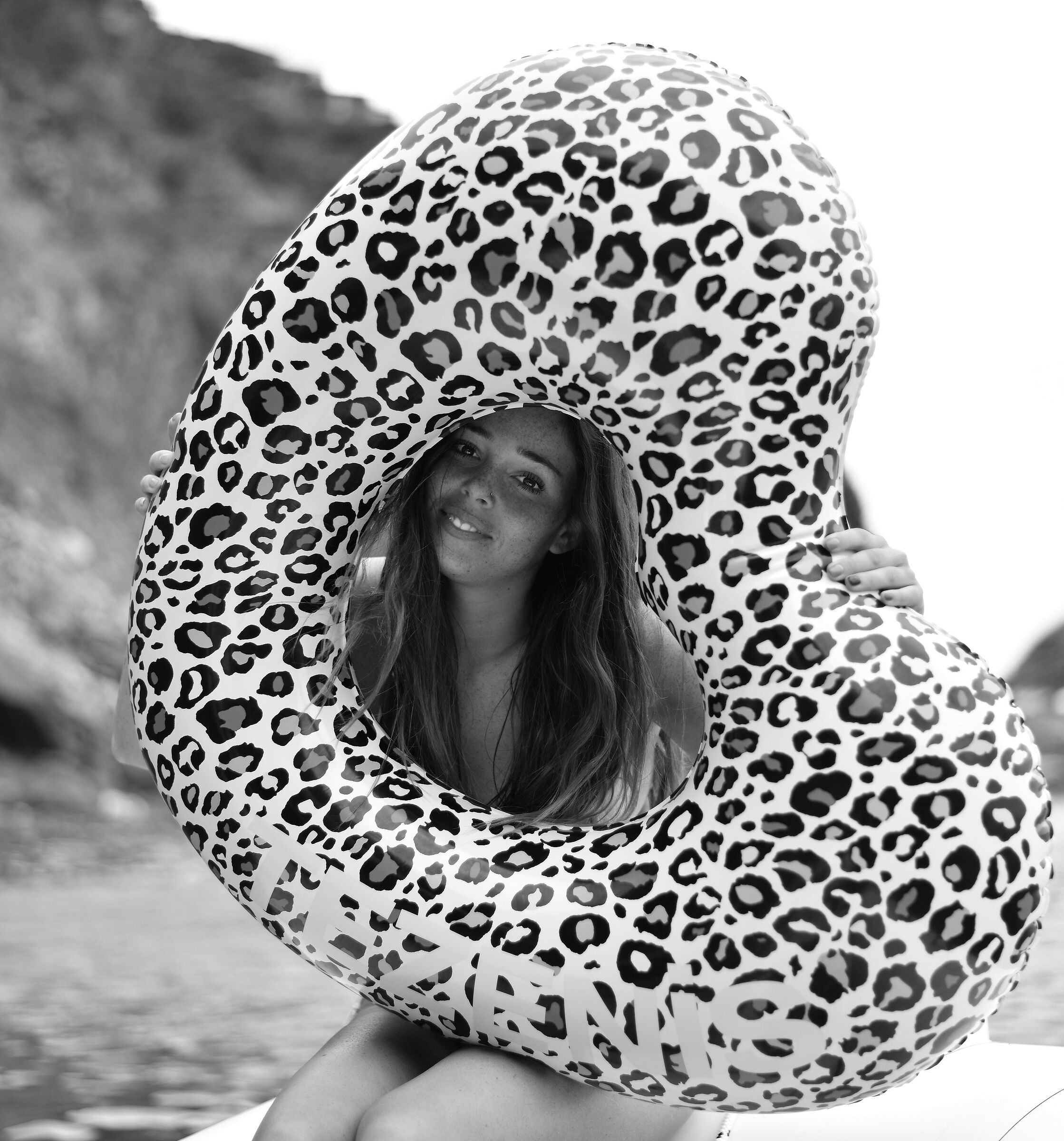 A day at the beach in black and white...