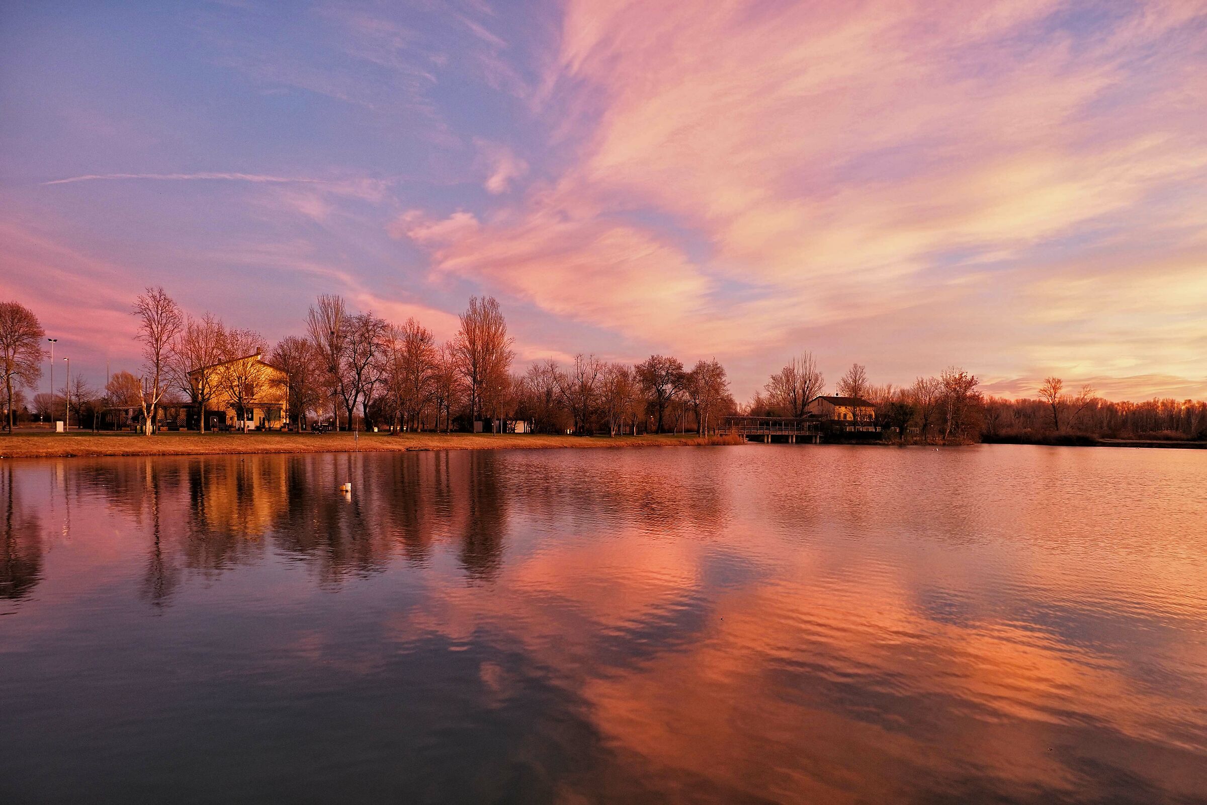 Sunset at the Curiel lakes in Campogalliano (MO)