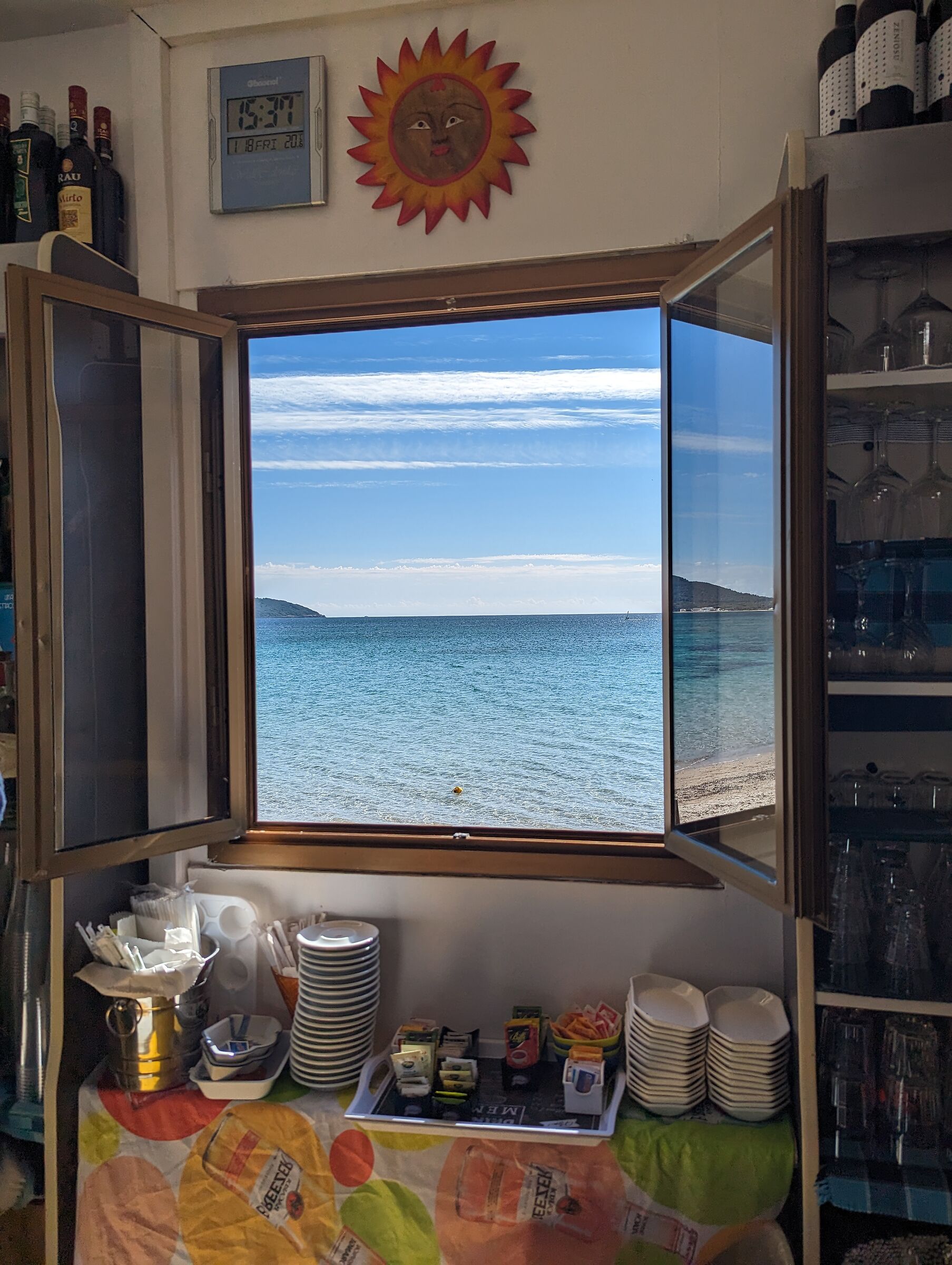 A bar with a view of paradise