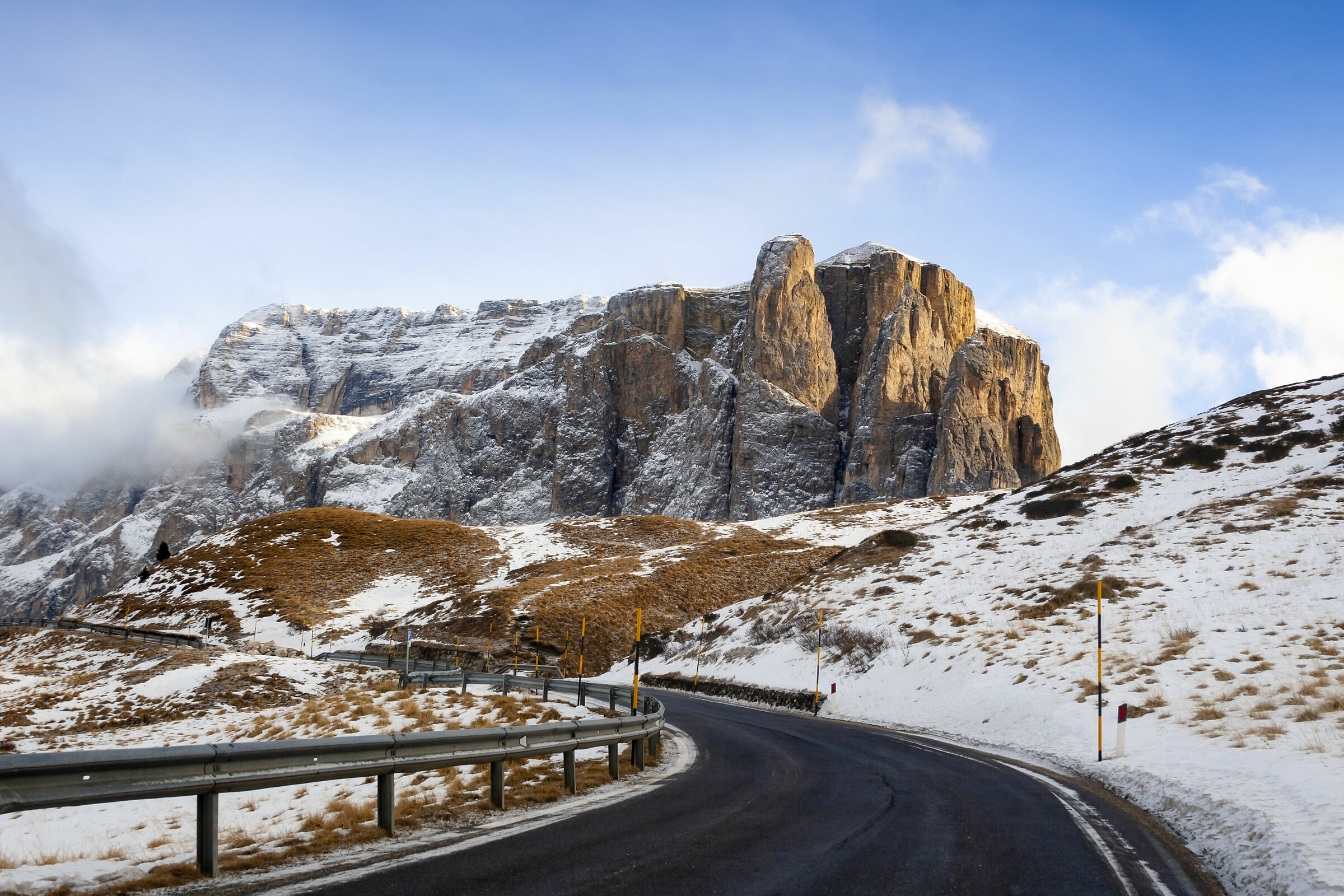 View from Passo Sella in winter