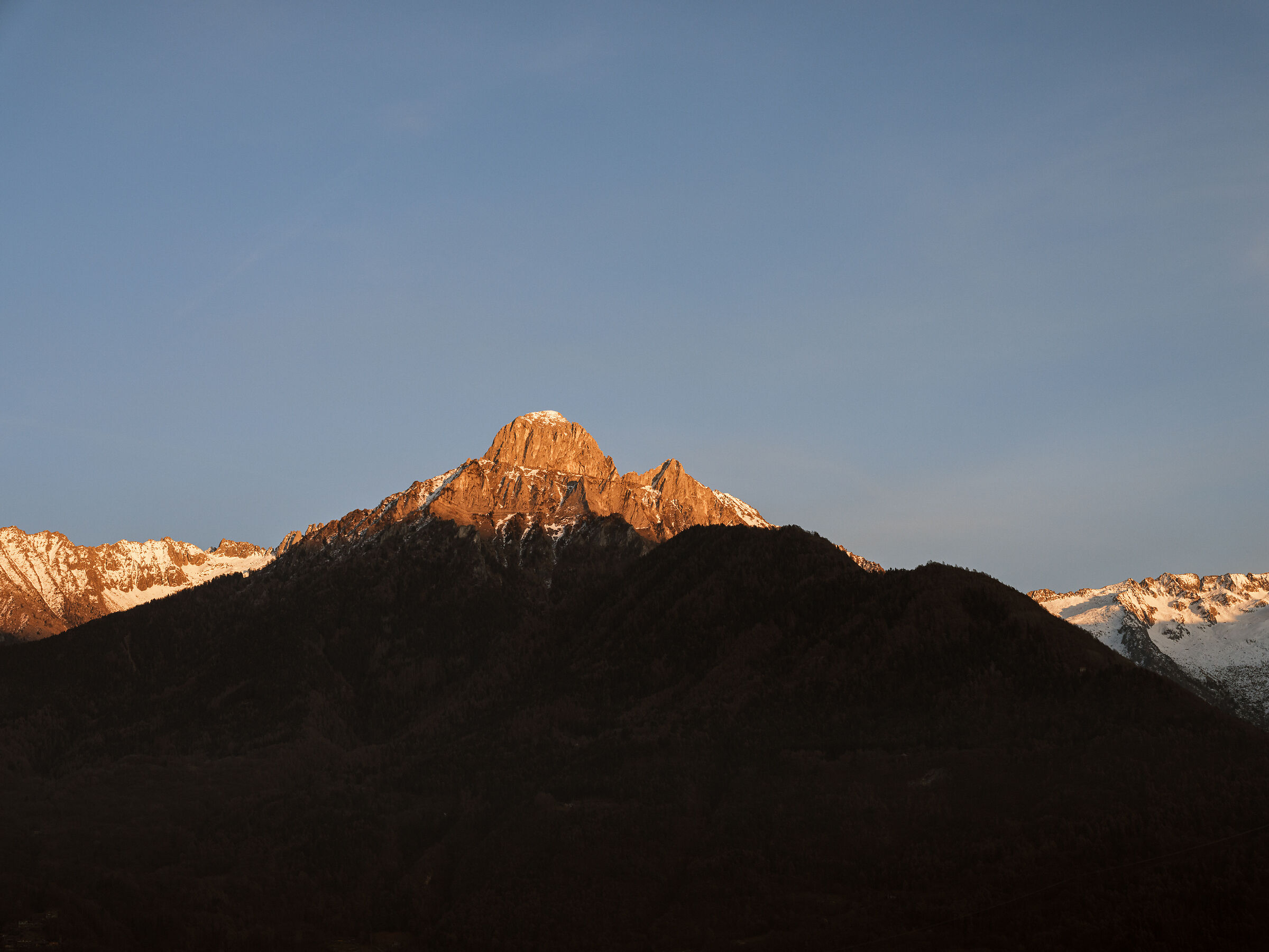 Last light on Pizzo Badile