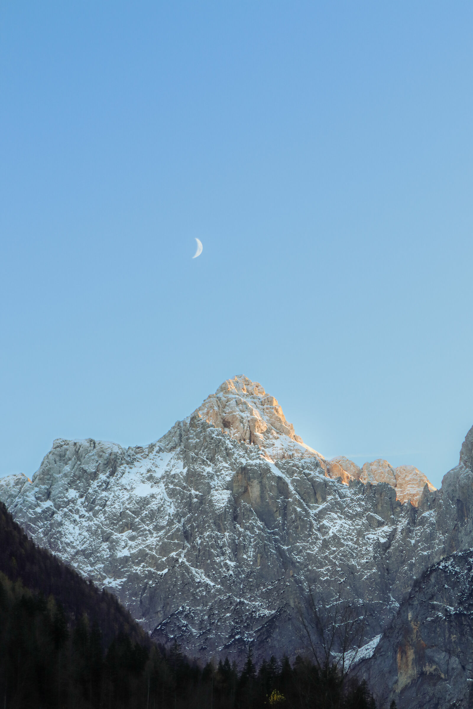 Mountain and the moon