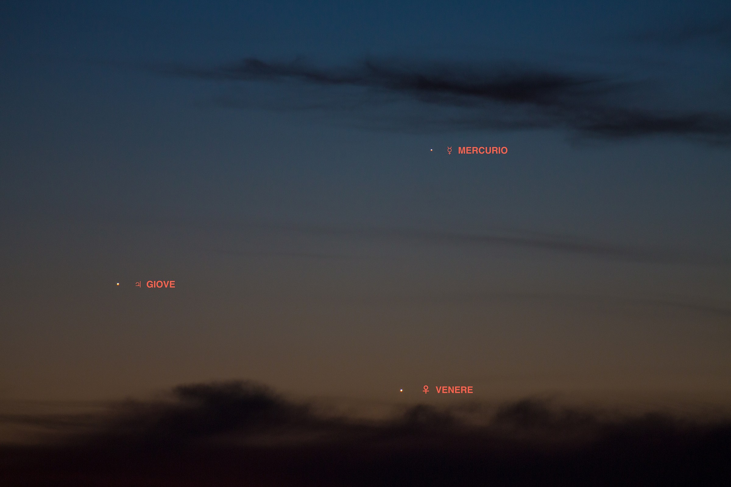 Congiunzione venere,giove,mercurio...