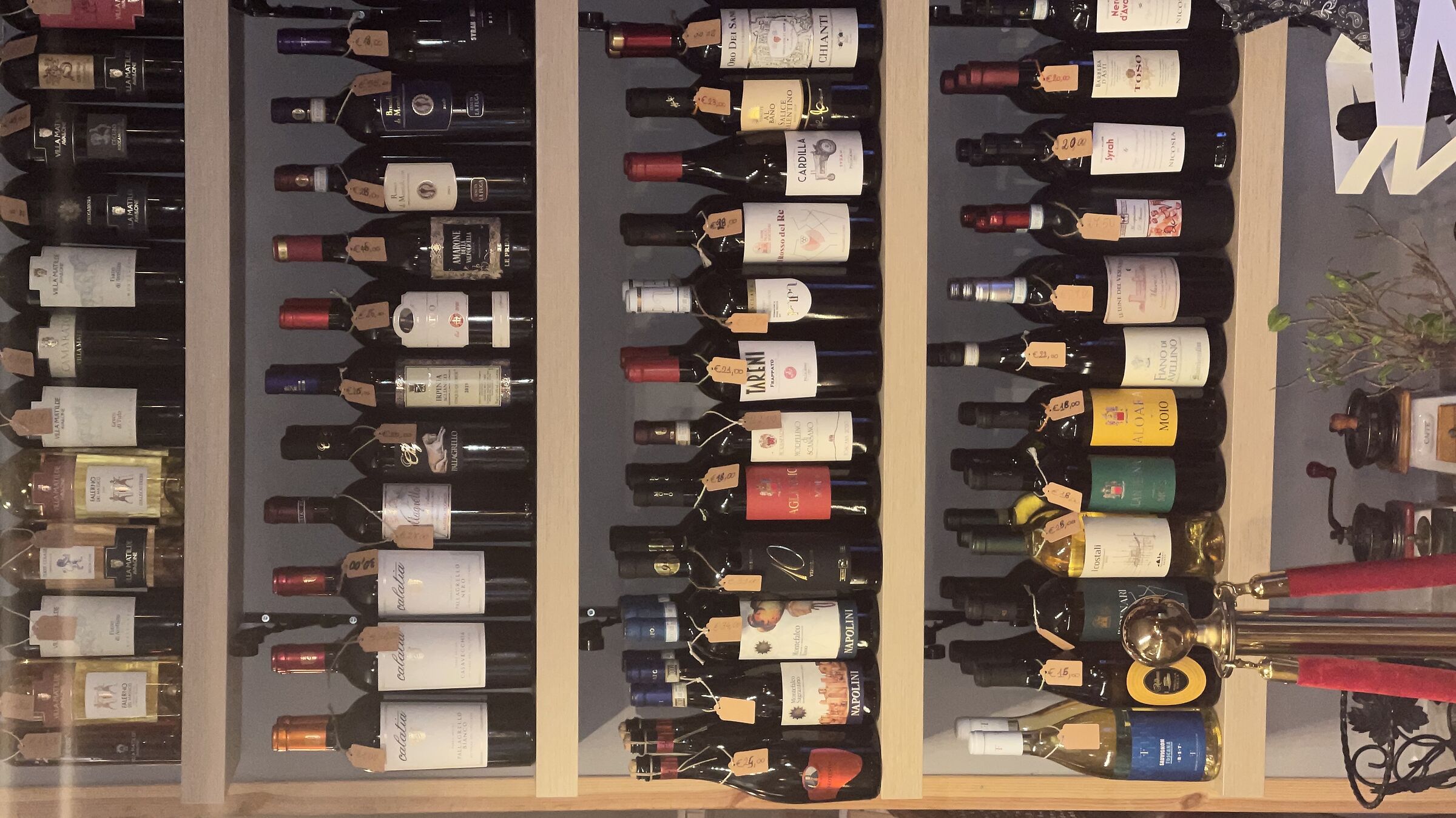 A wall of wine