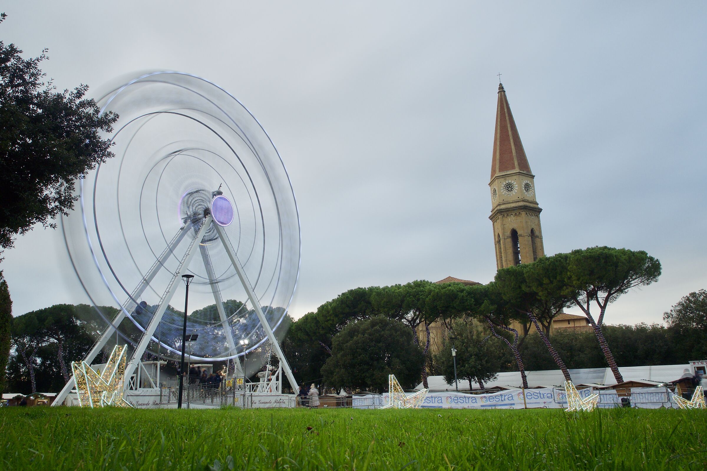 Campanile del Duomo di Arezzo durante le feste