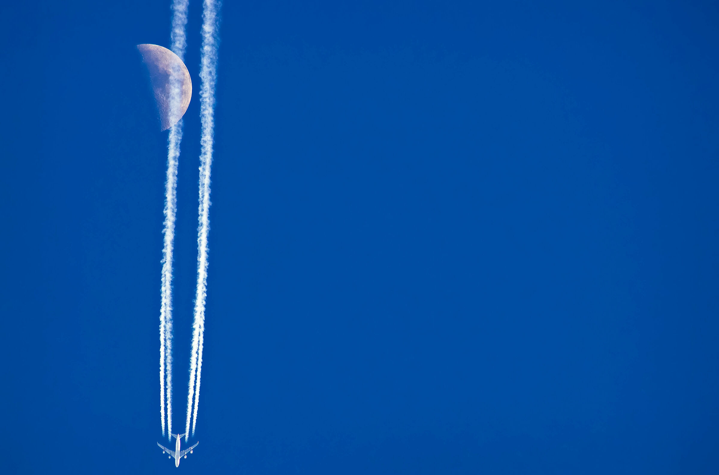 By plane on the moon