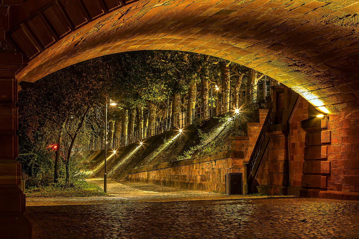 Lower Main bridge by night