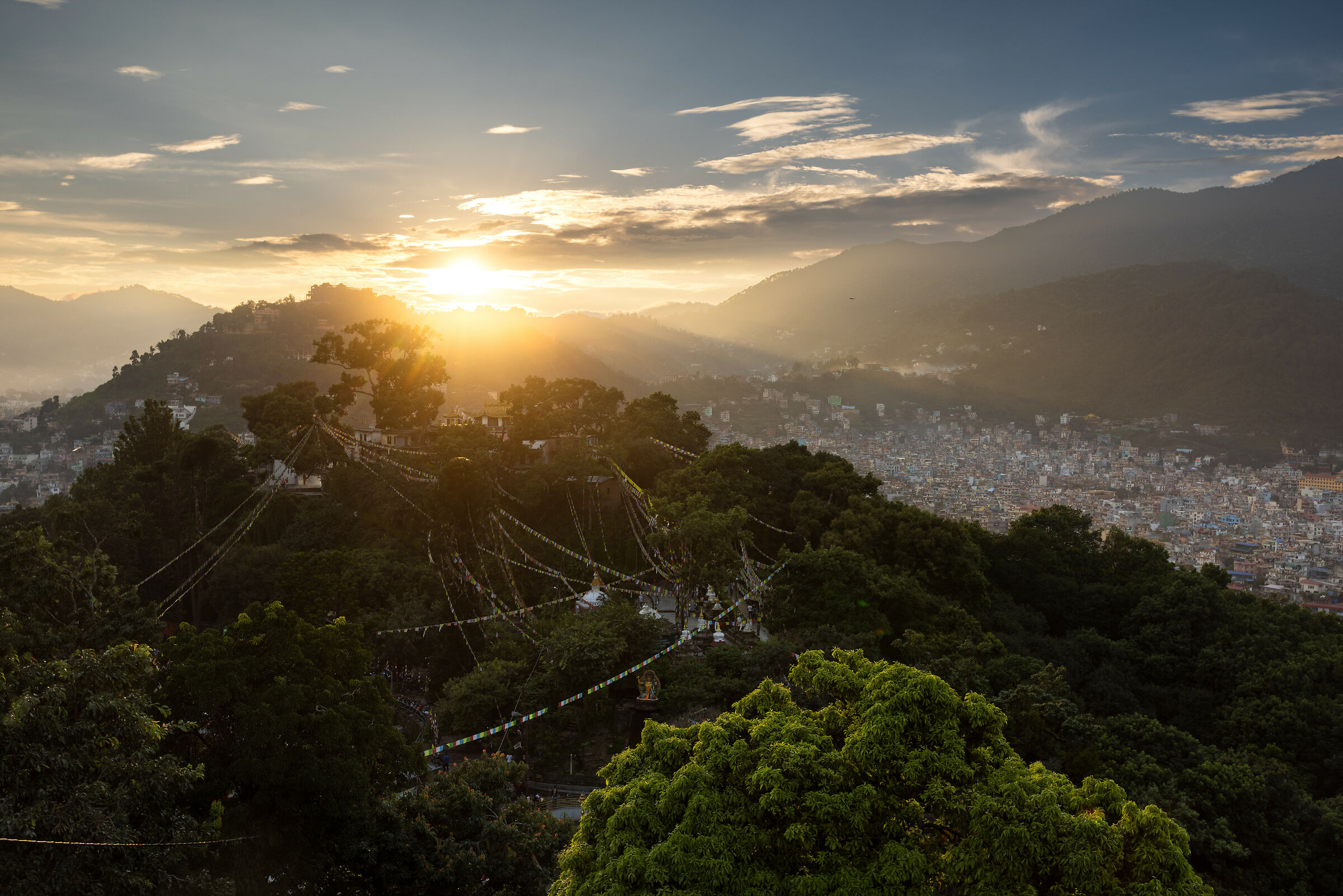 Sunset at Swayambhunath Temple