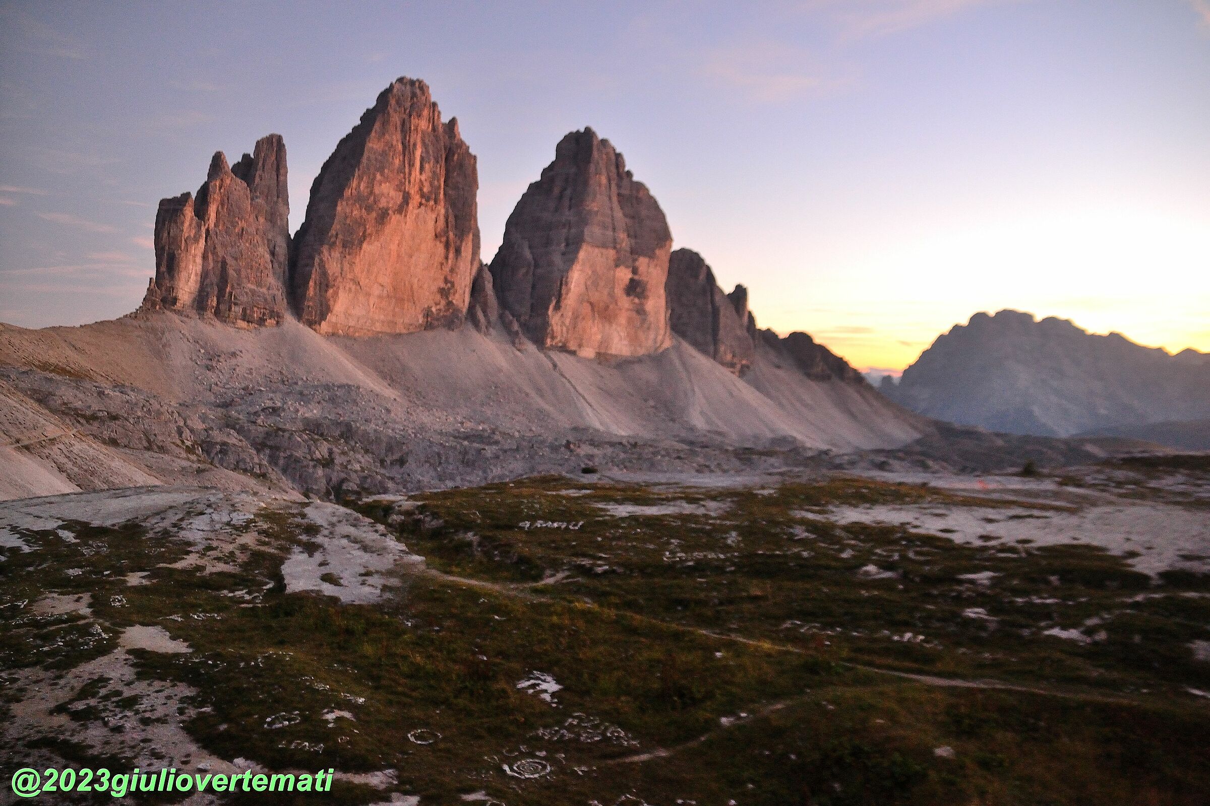 Sunrise on the Three Peaks of Lavaredo