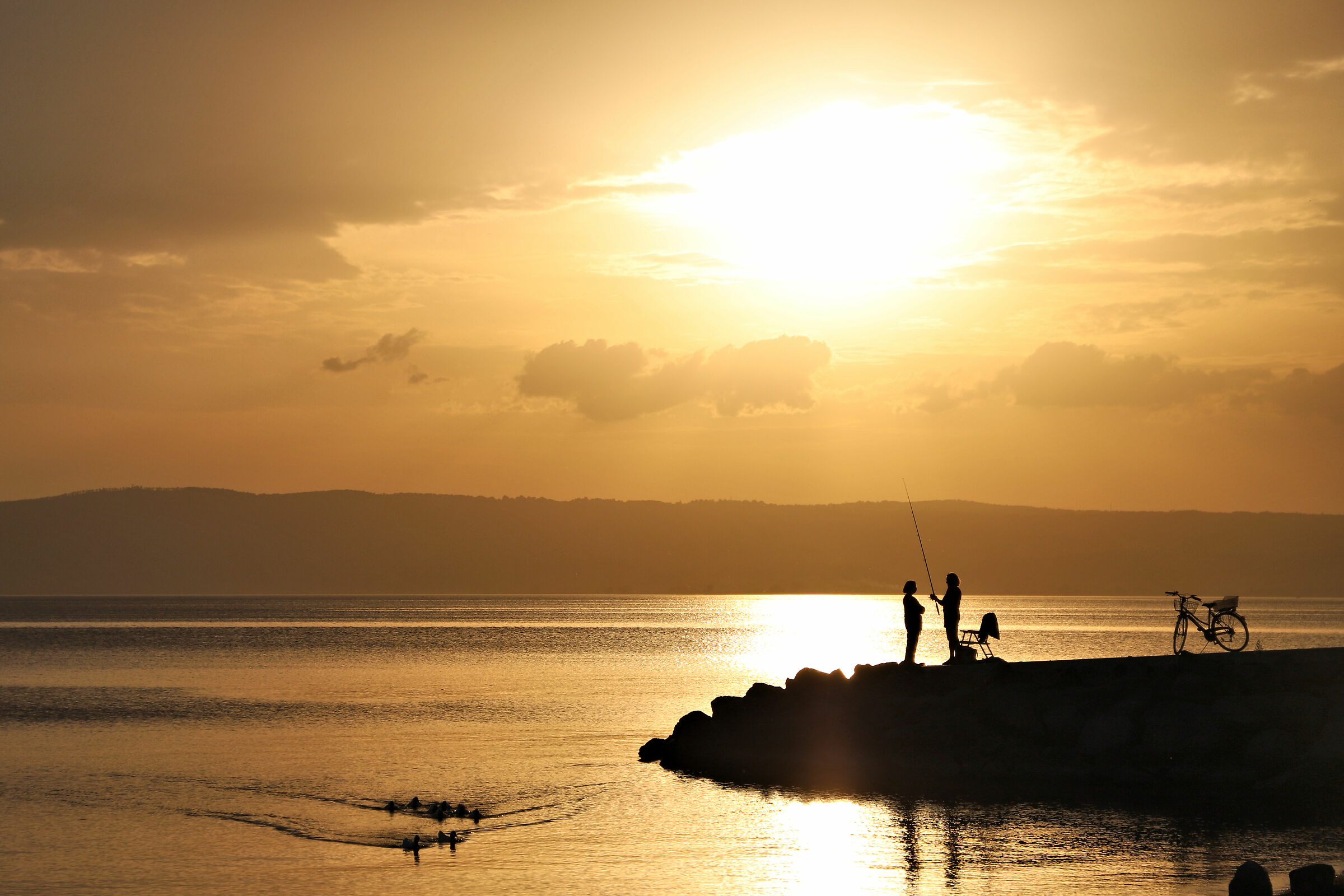 Fishing on the golden lake