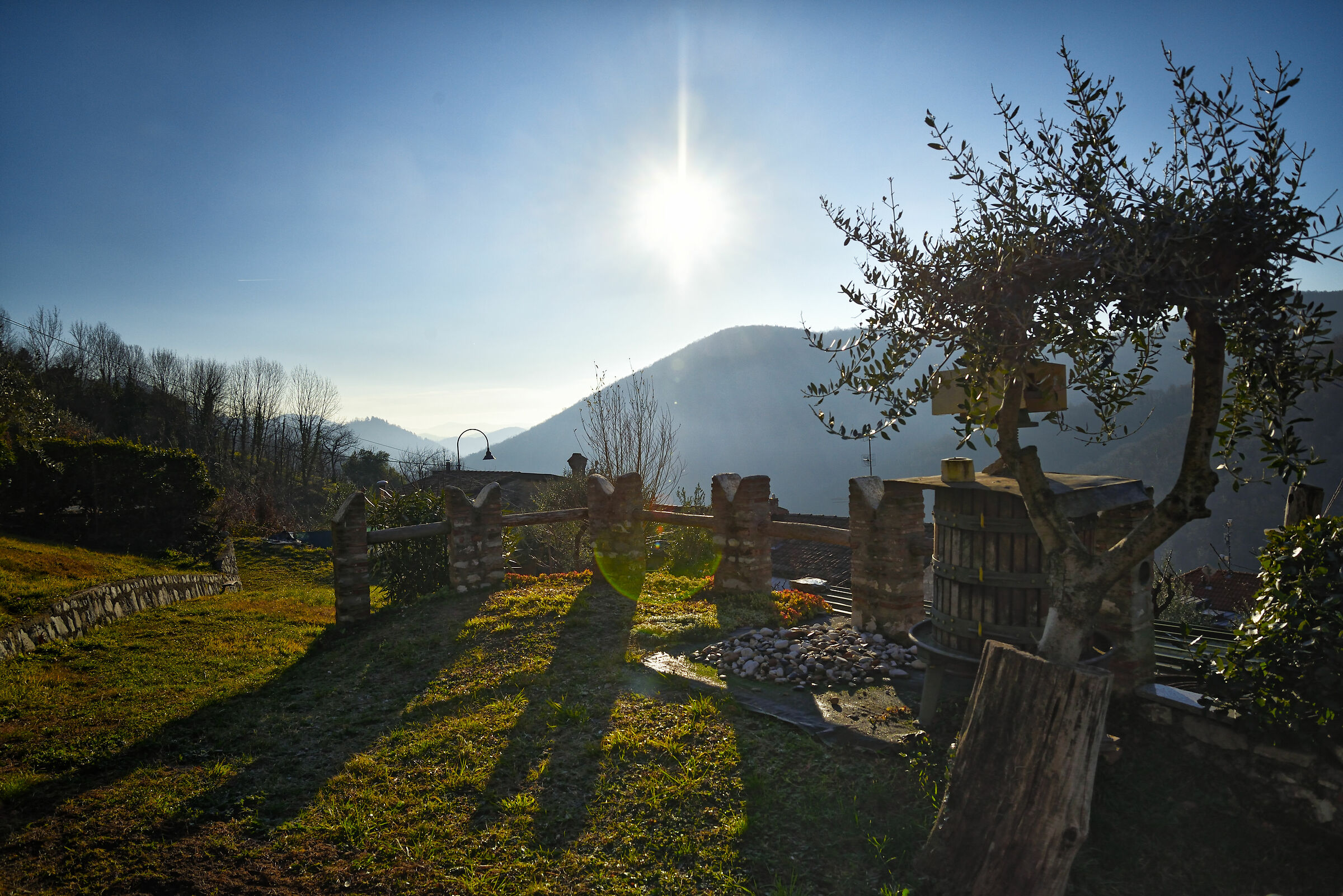 Terrace overlooking the mountains...
