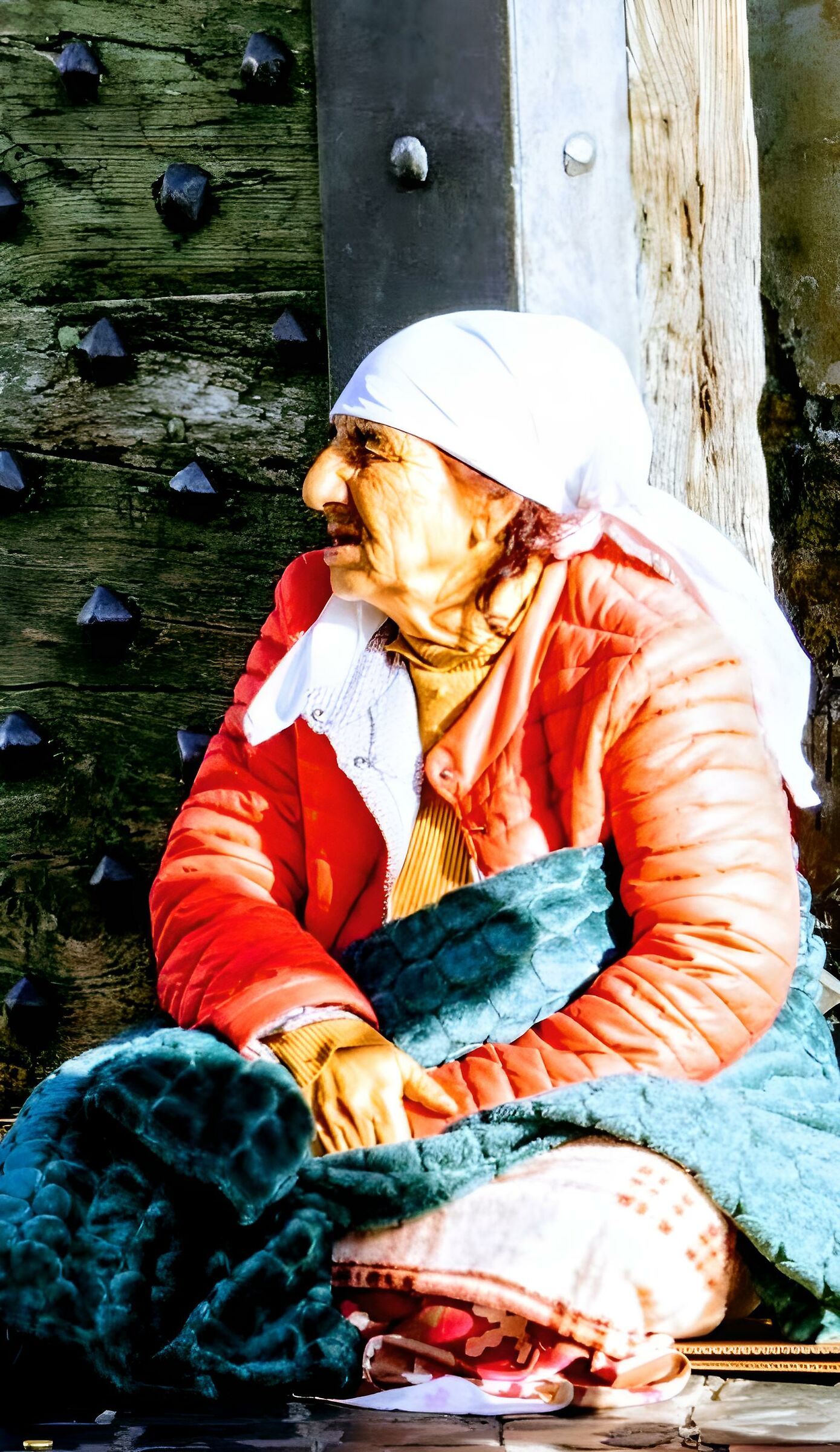 Elderly woman oil on canvas