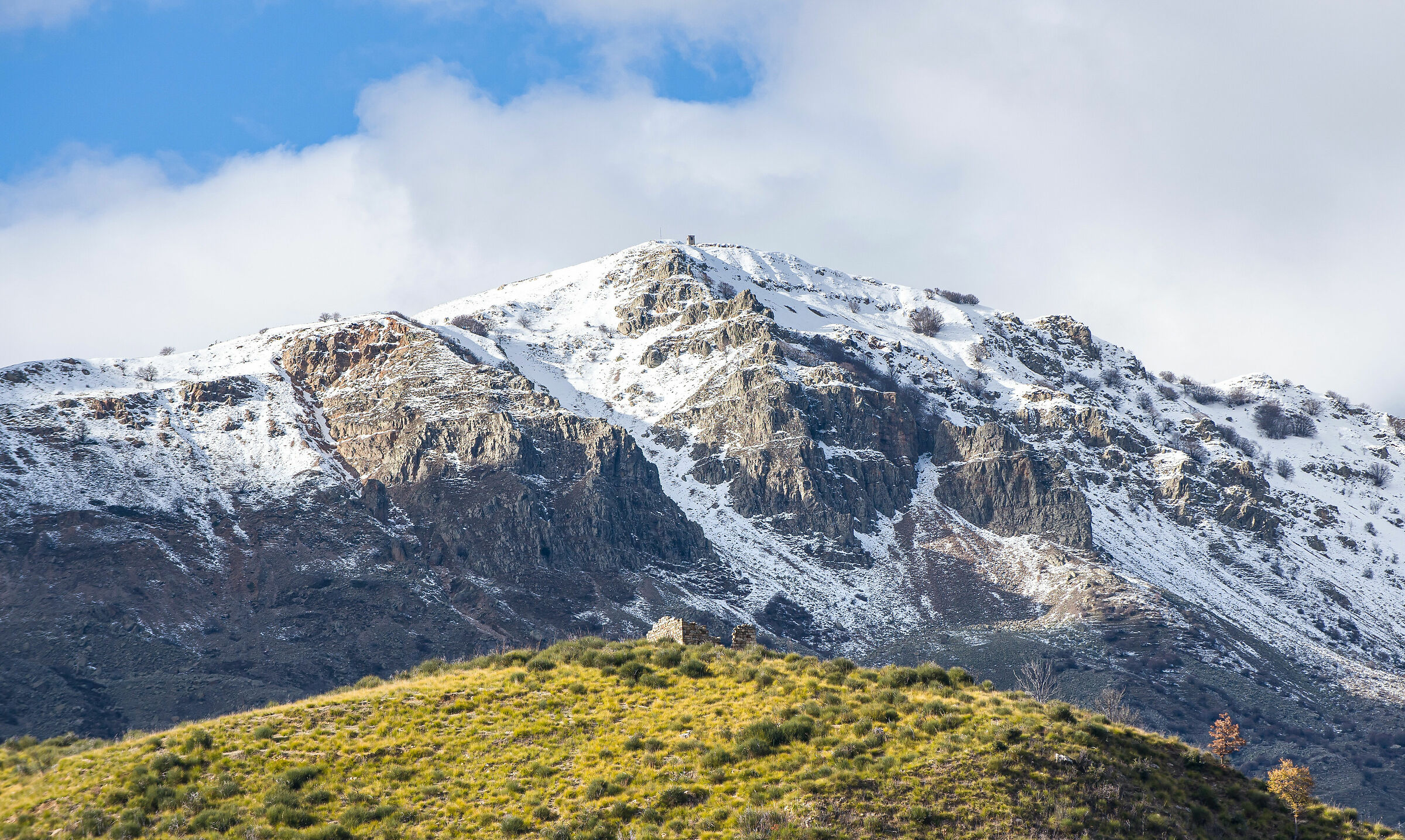 Snow above, dry Sicilian at the bottom
