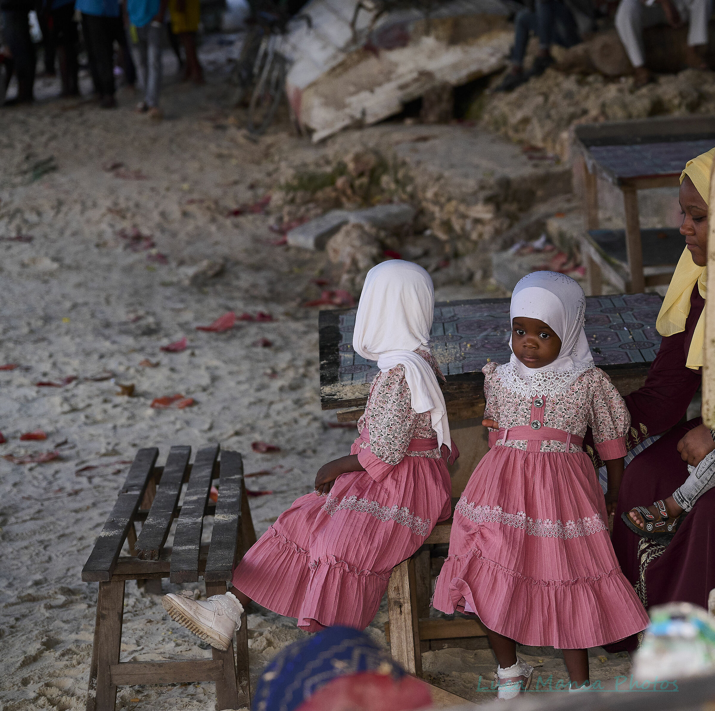 Little girls dressed up