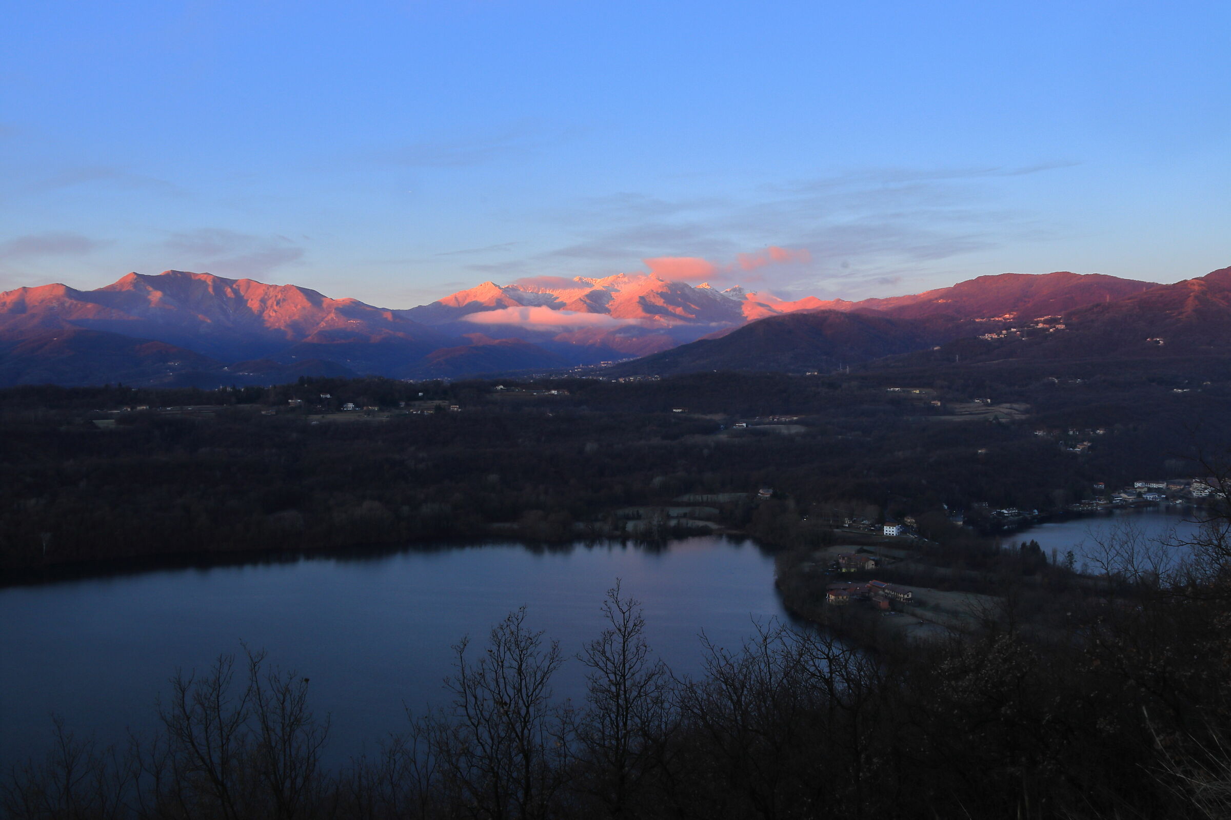 Sunrise over the small lake