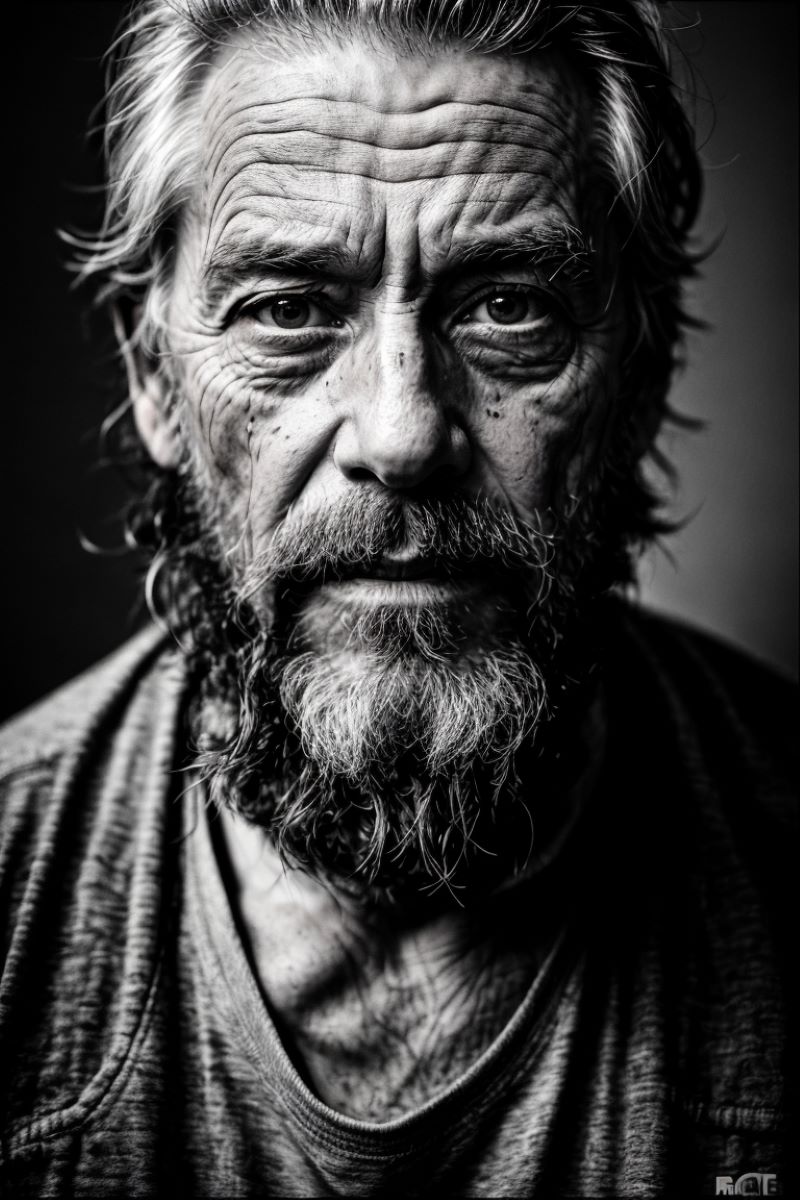 black and white close-up... To