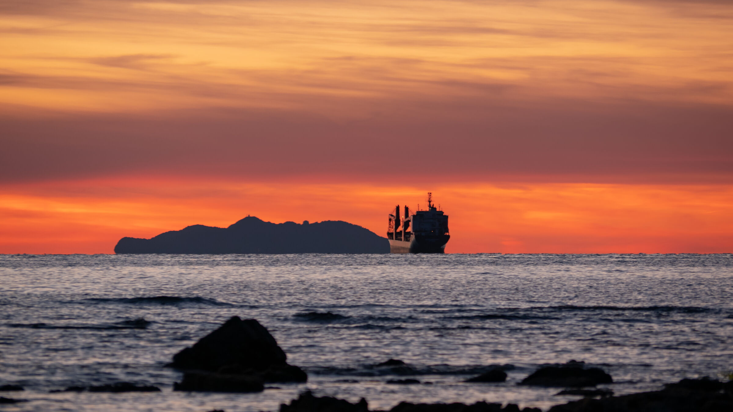 Sunset on the coasts of Livorno