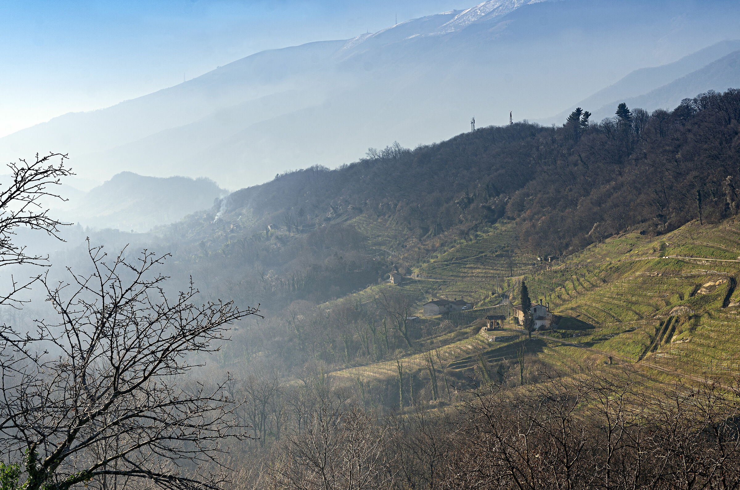 Panorama dal paesino di Zuel, sopra a Rolle (Treviso)