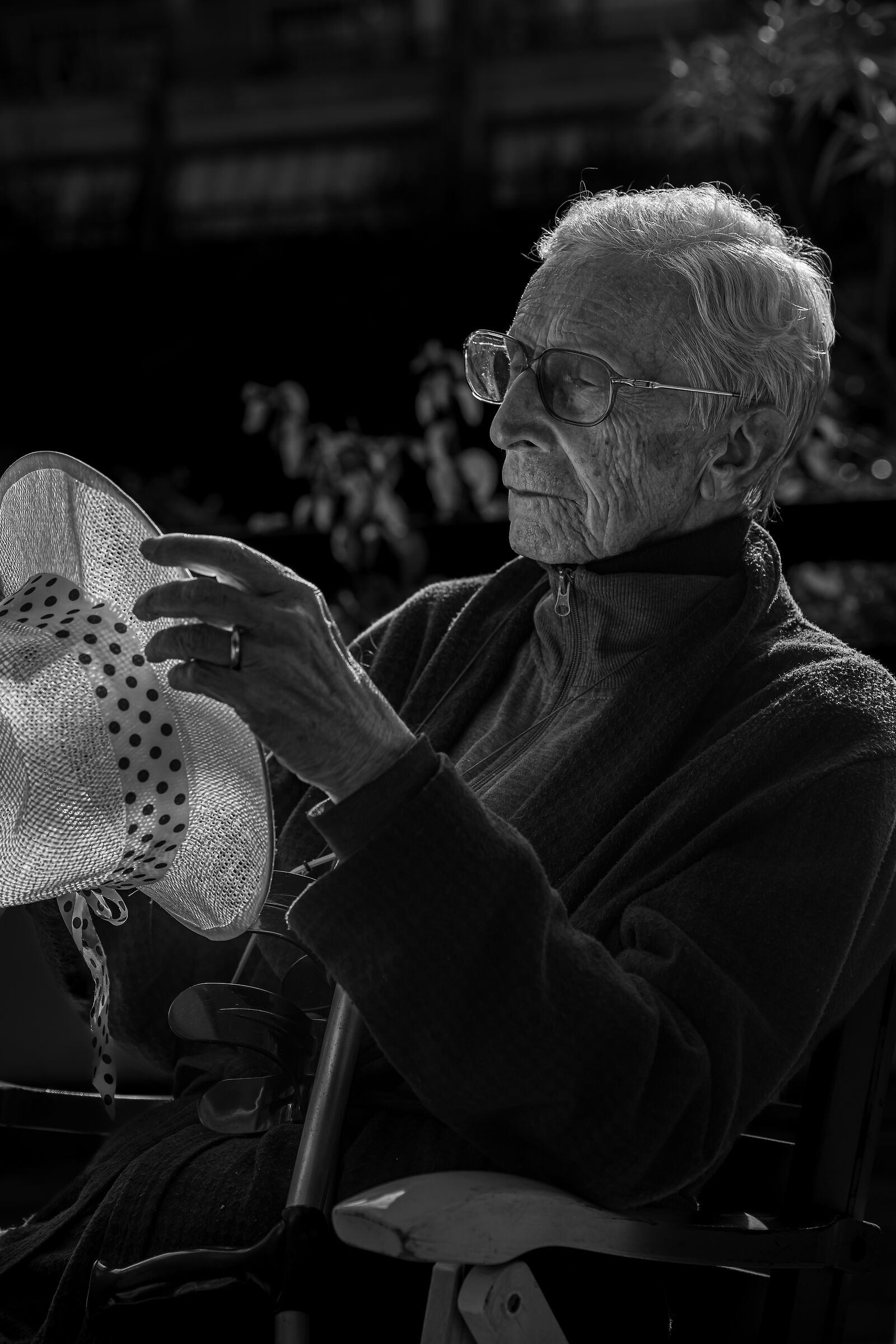 my father in the sun with his hat