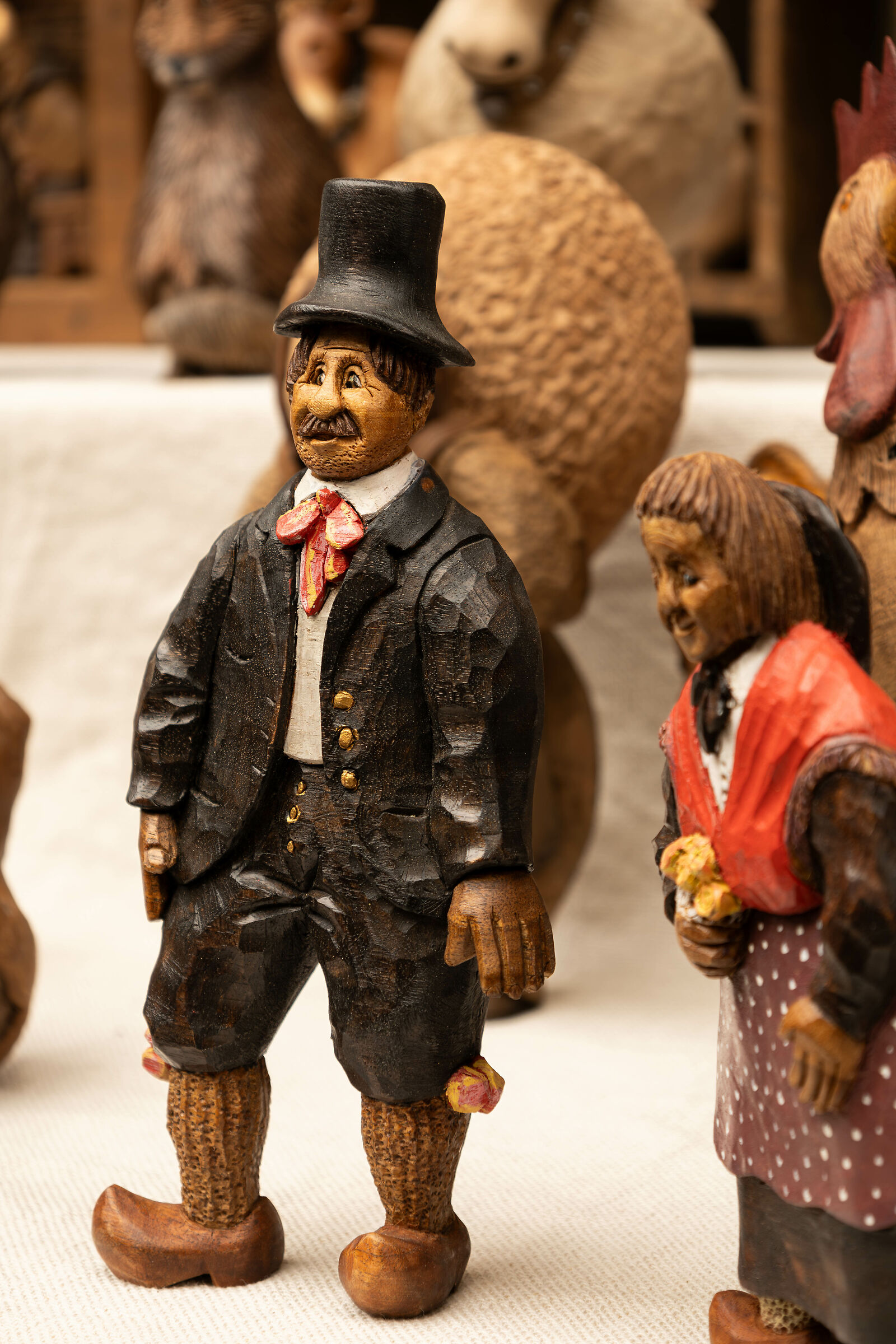 Wooden Peasant Sculpture - Sant'Orso Fair