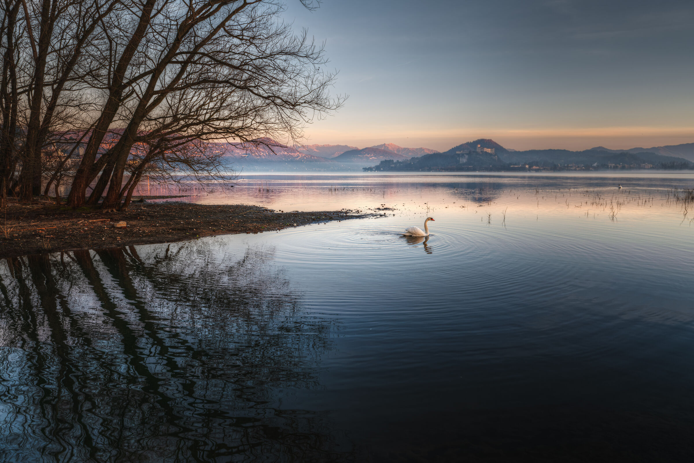Winter landscape, Arona, Lake Maggiore