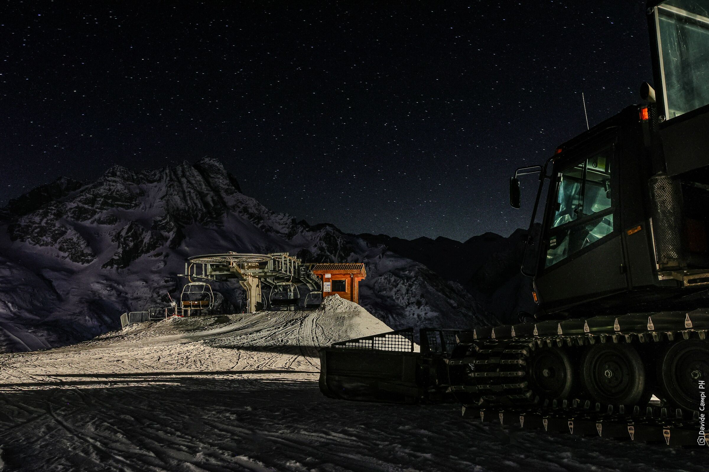 Starry sky seen from Passo del Tonale