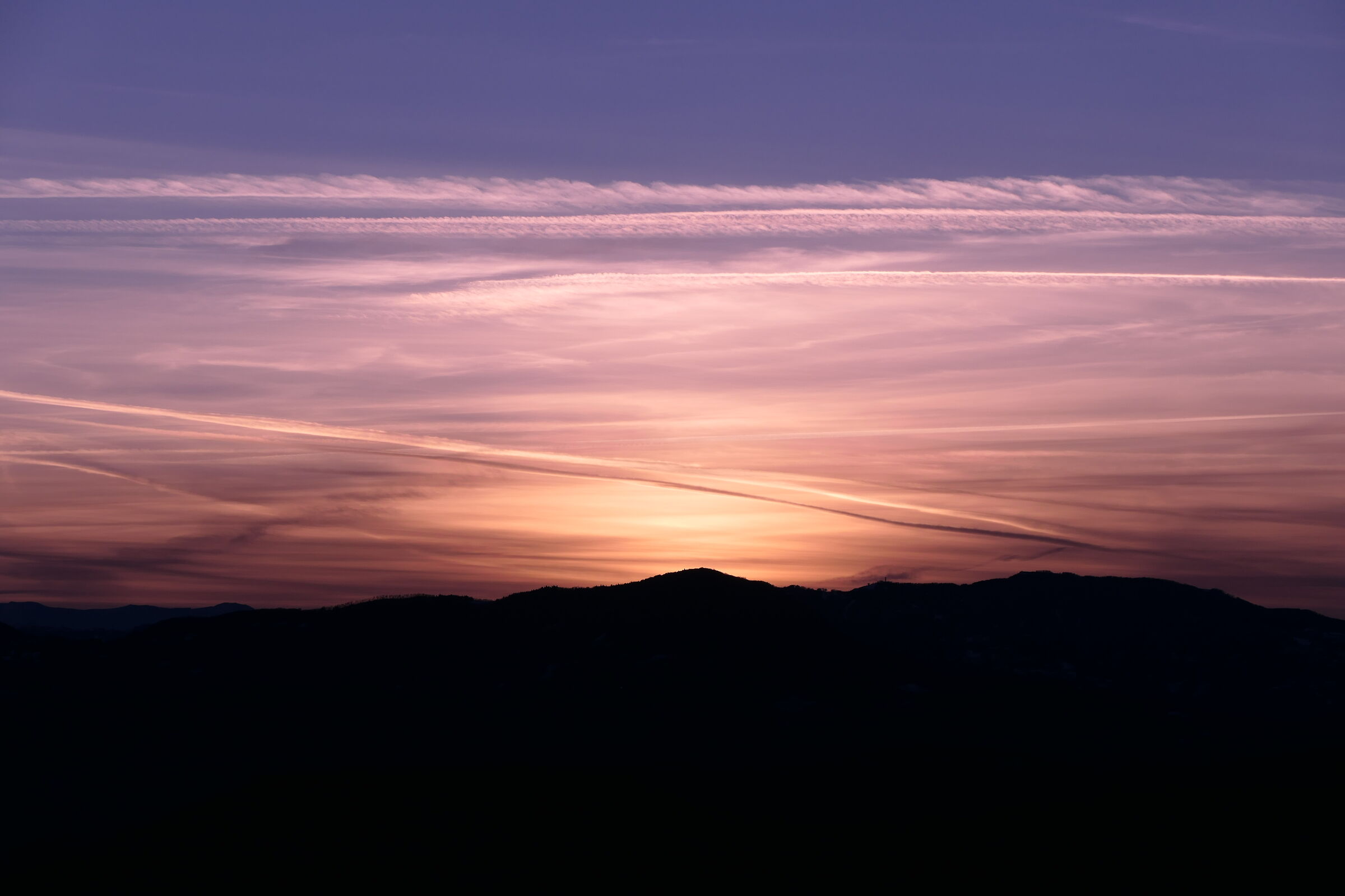 December sunset at Rossena's