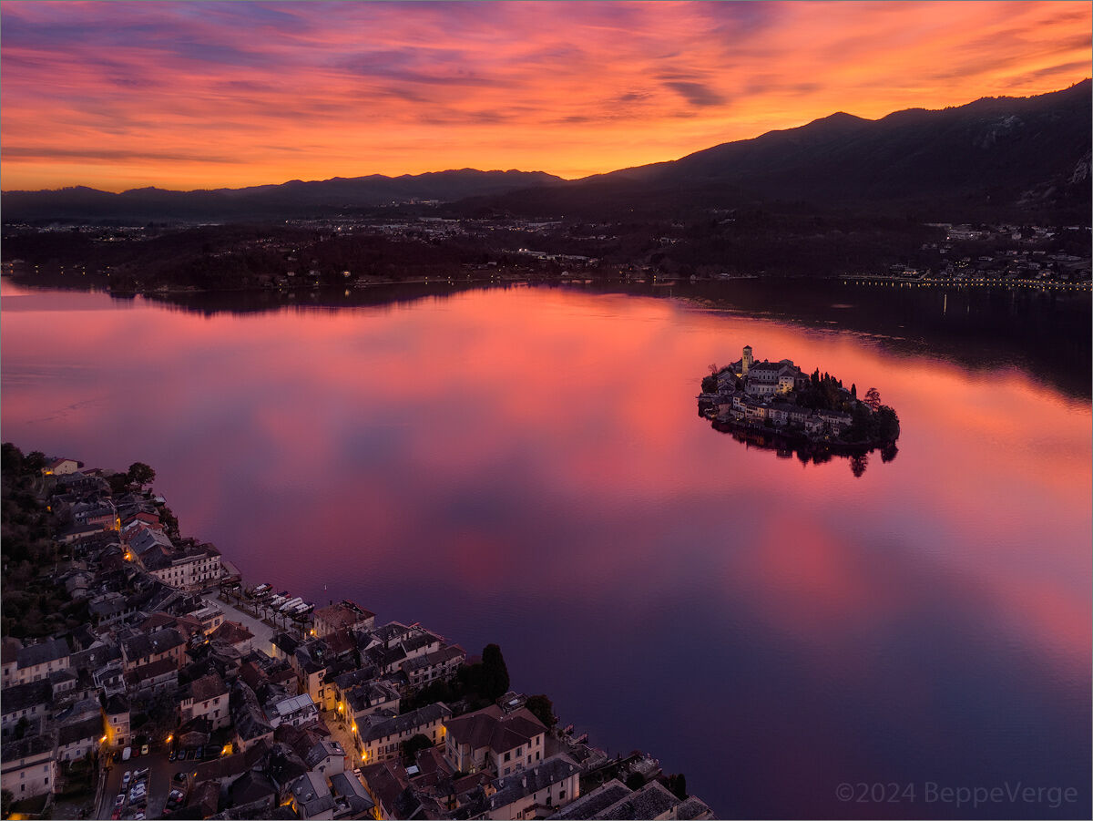 Sunset over the lake