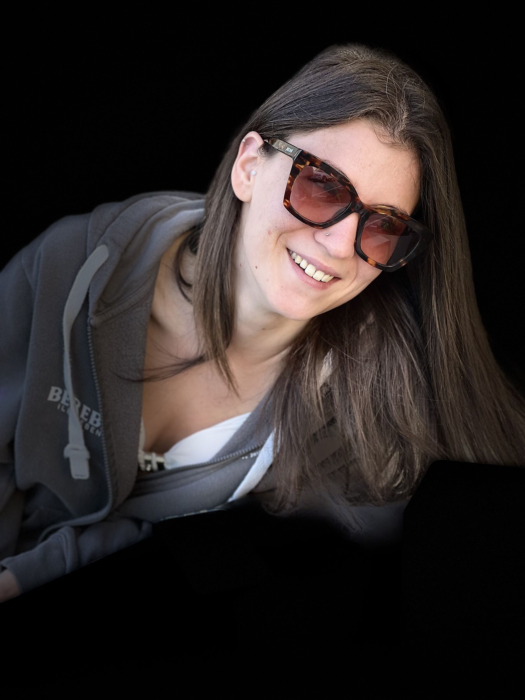 The girl at the bar.