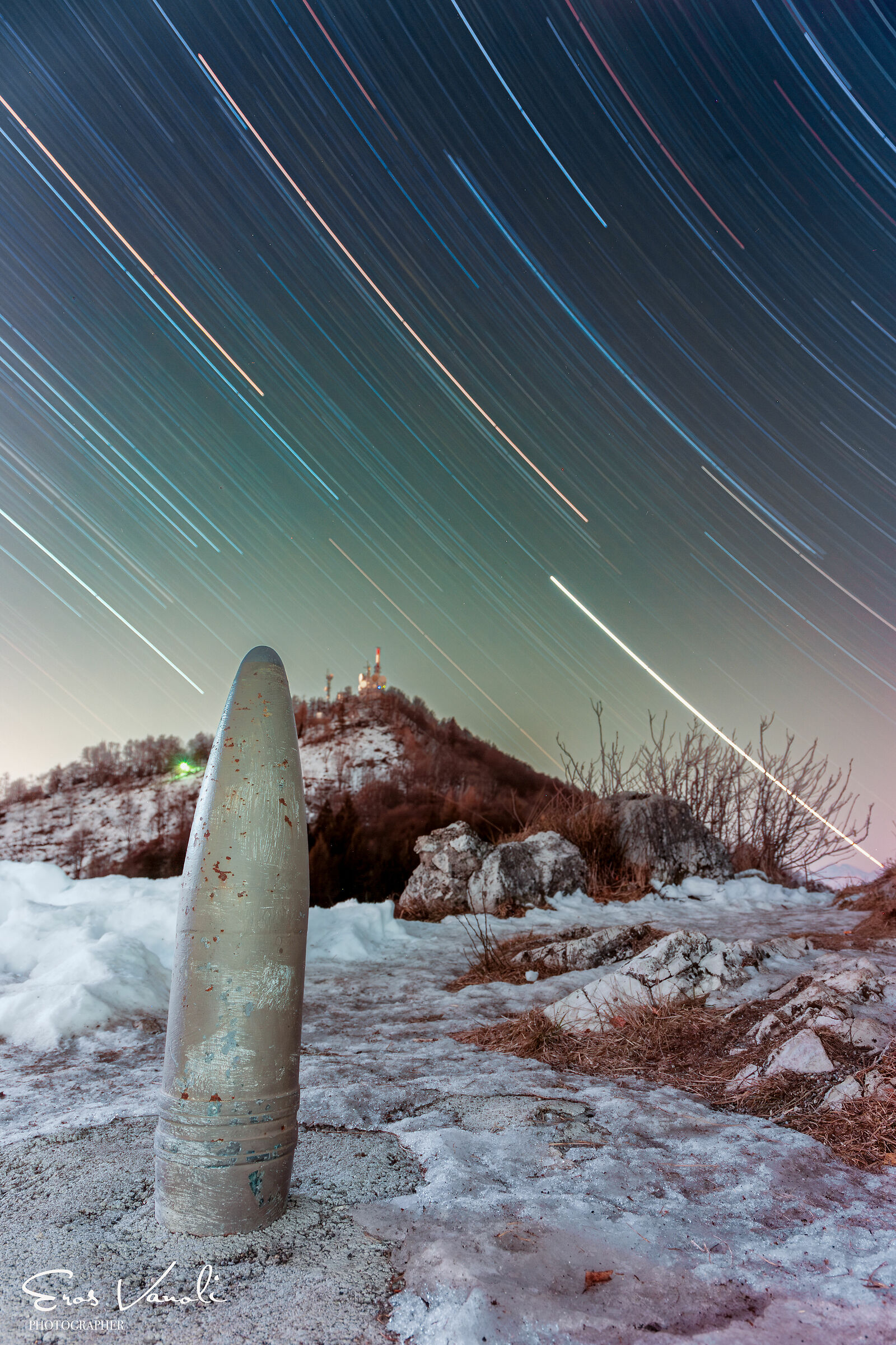 Star trail nel ricordo della guerra