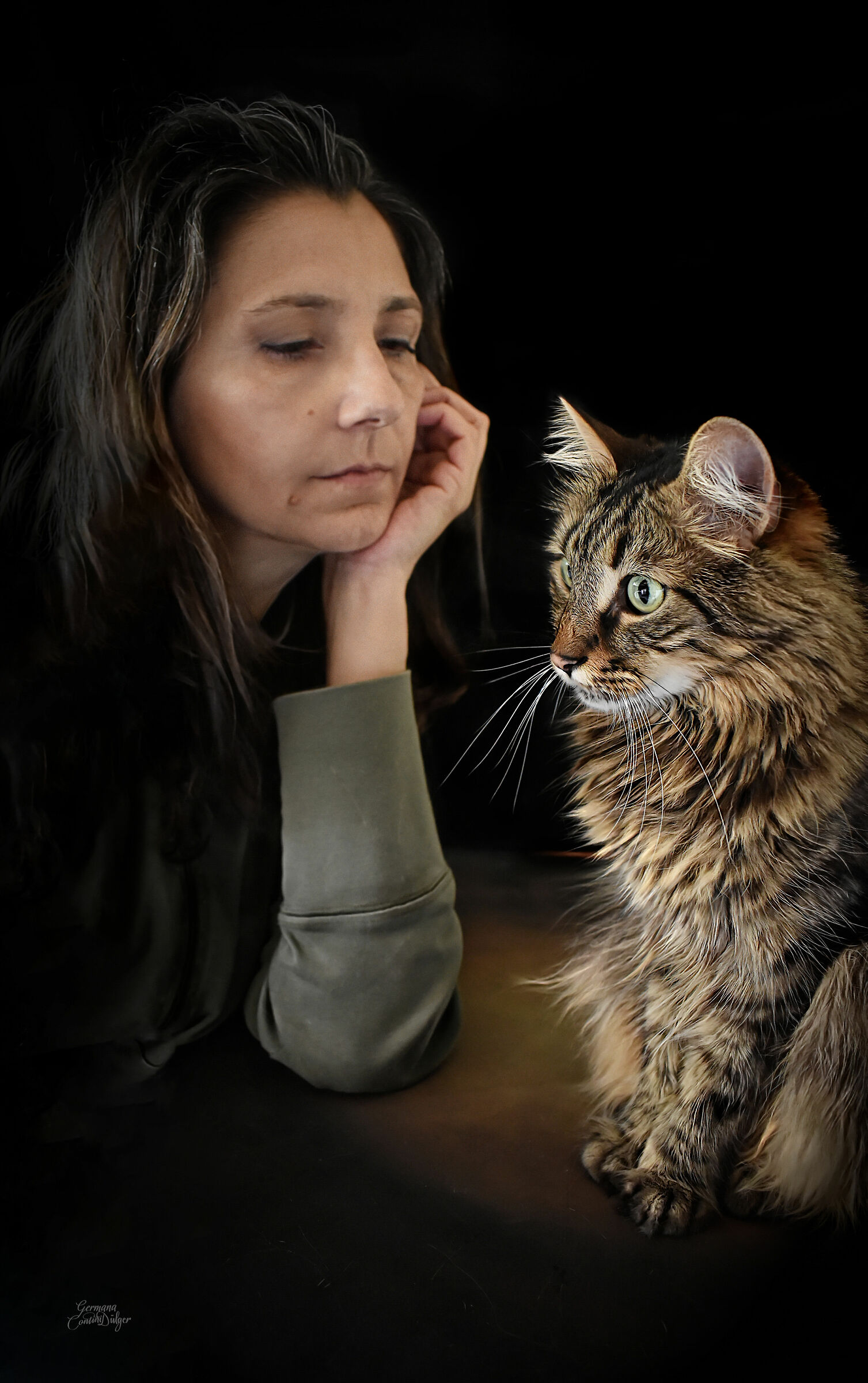 Love between human and cat