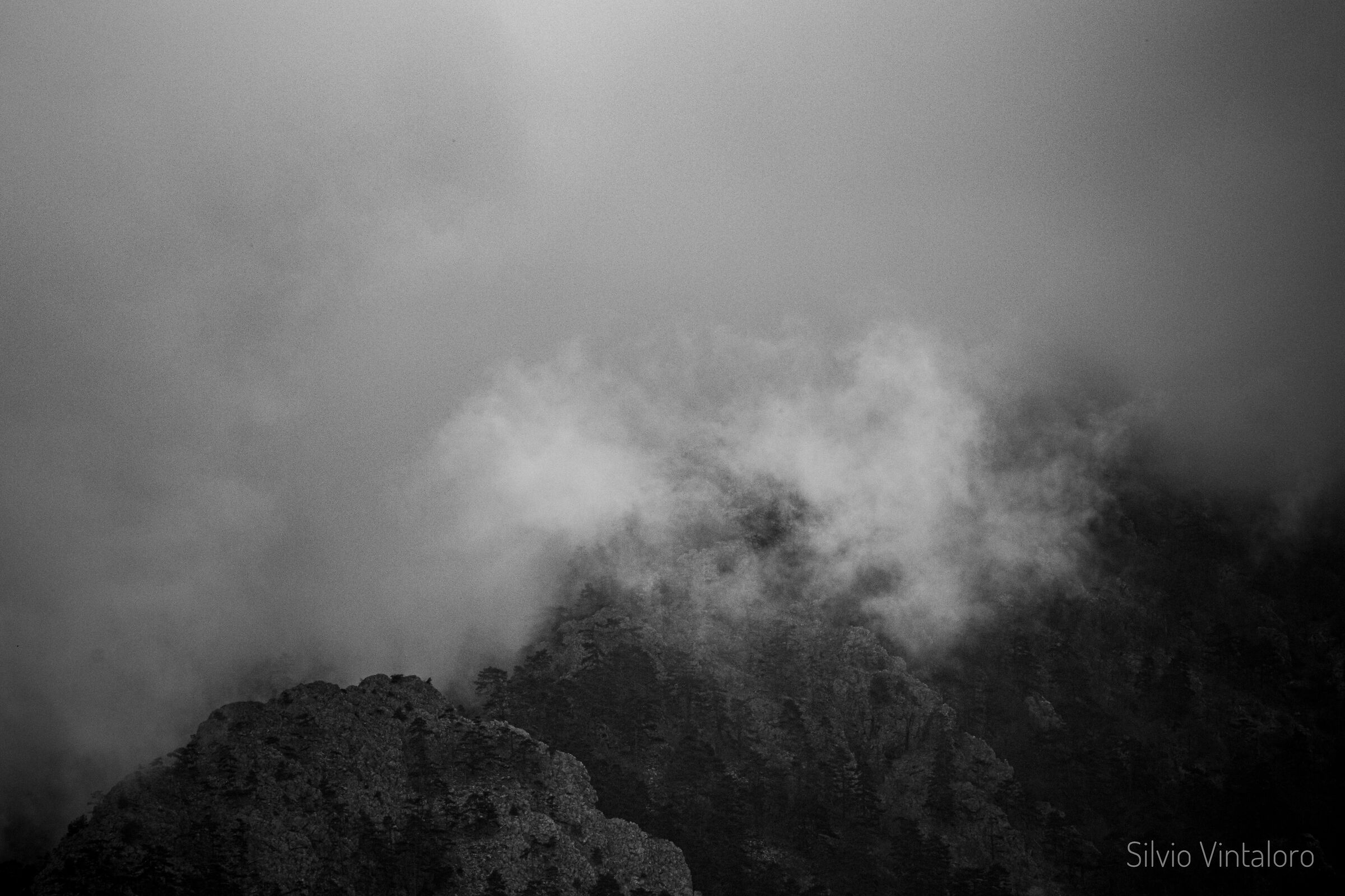 Clouds and mountains