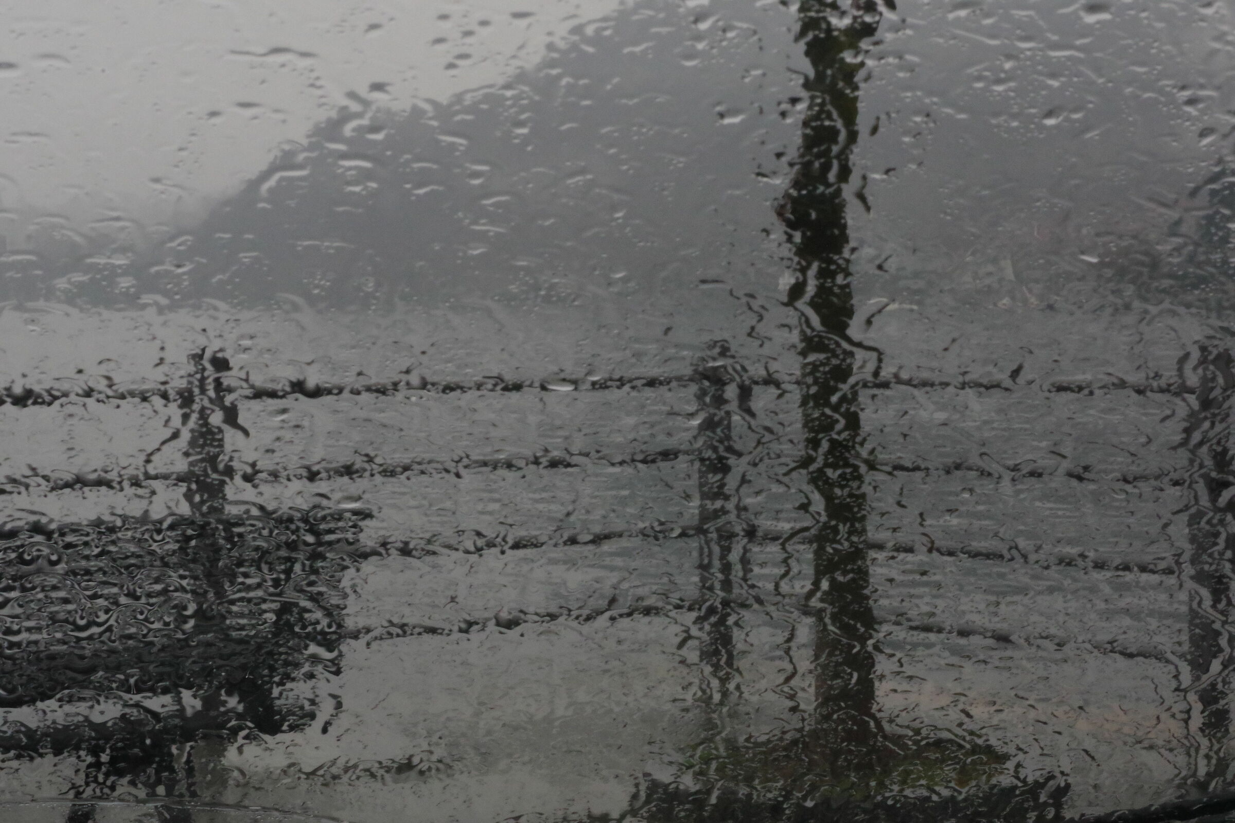 panchina dietro il vetro