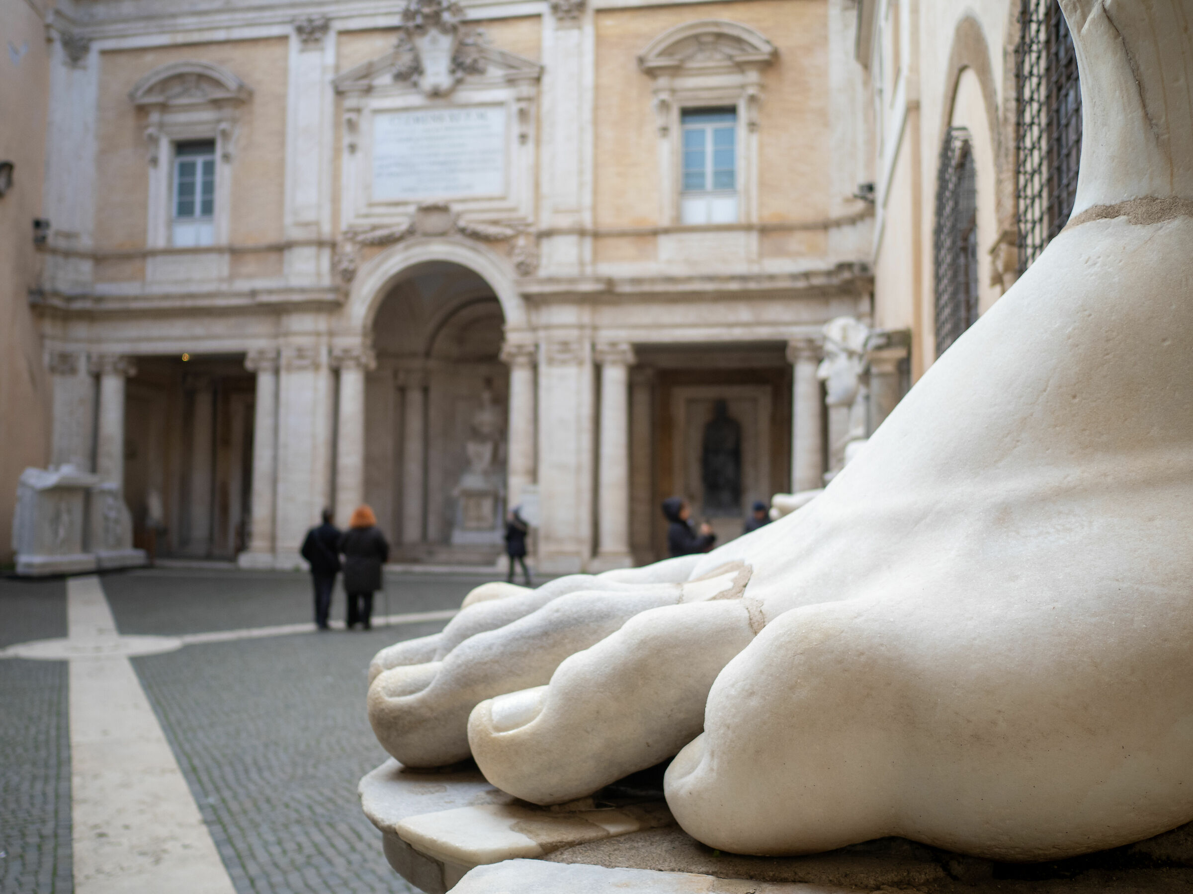 At the feet of the giant Constantine