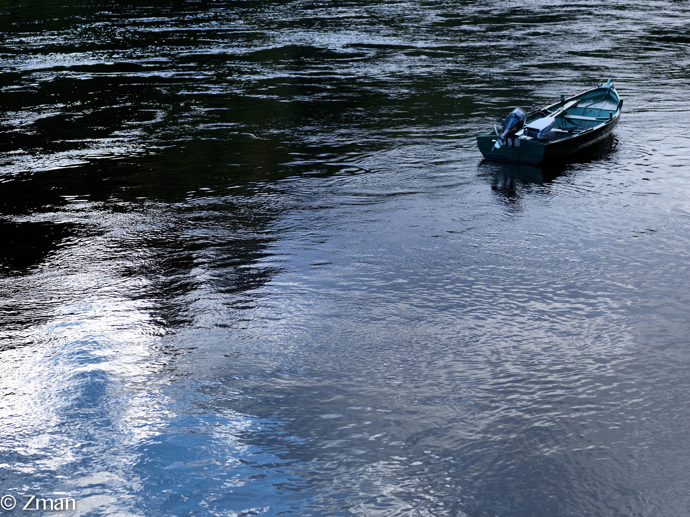 Lonely boat on the TY River