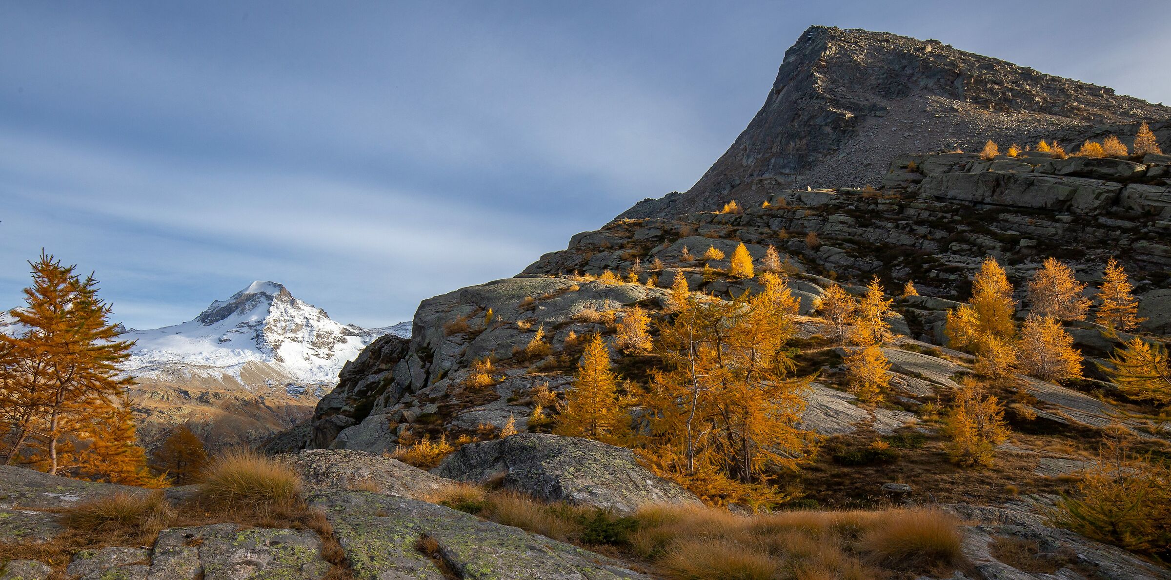 October sunset in Valsavarenche