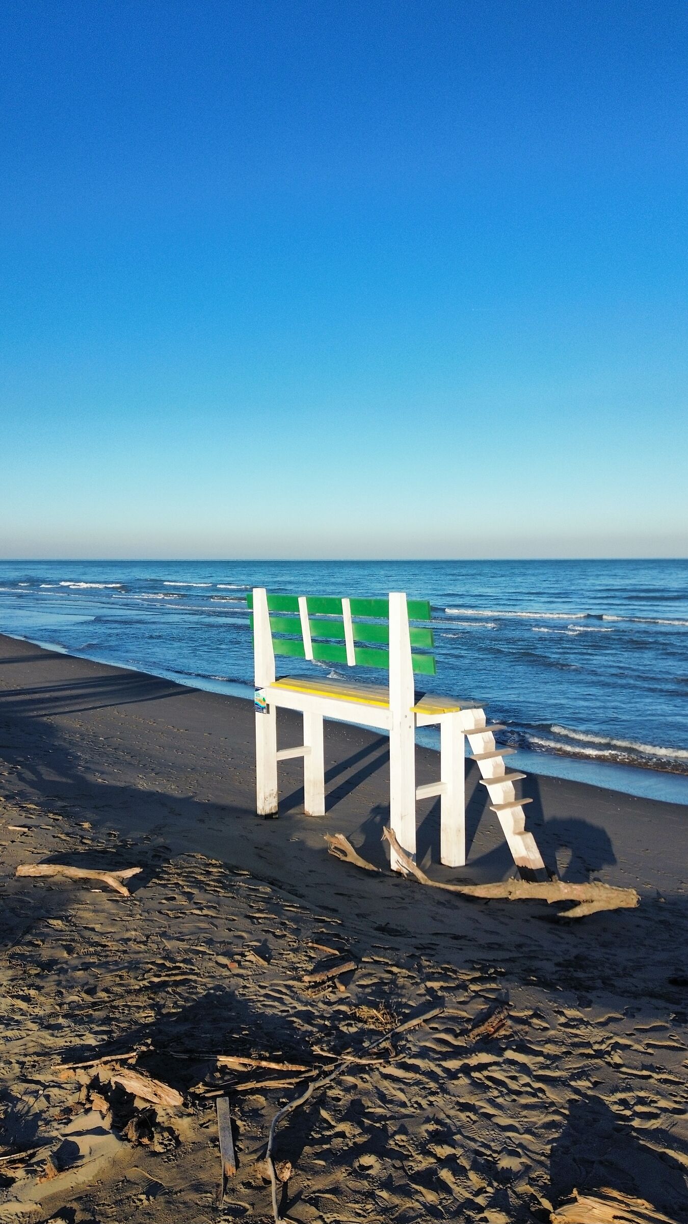 A beached bench