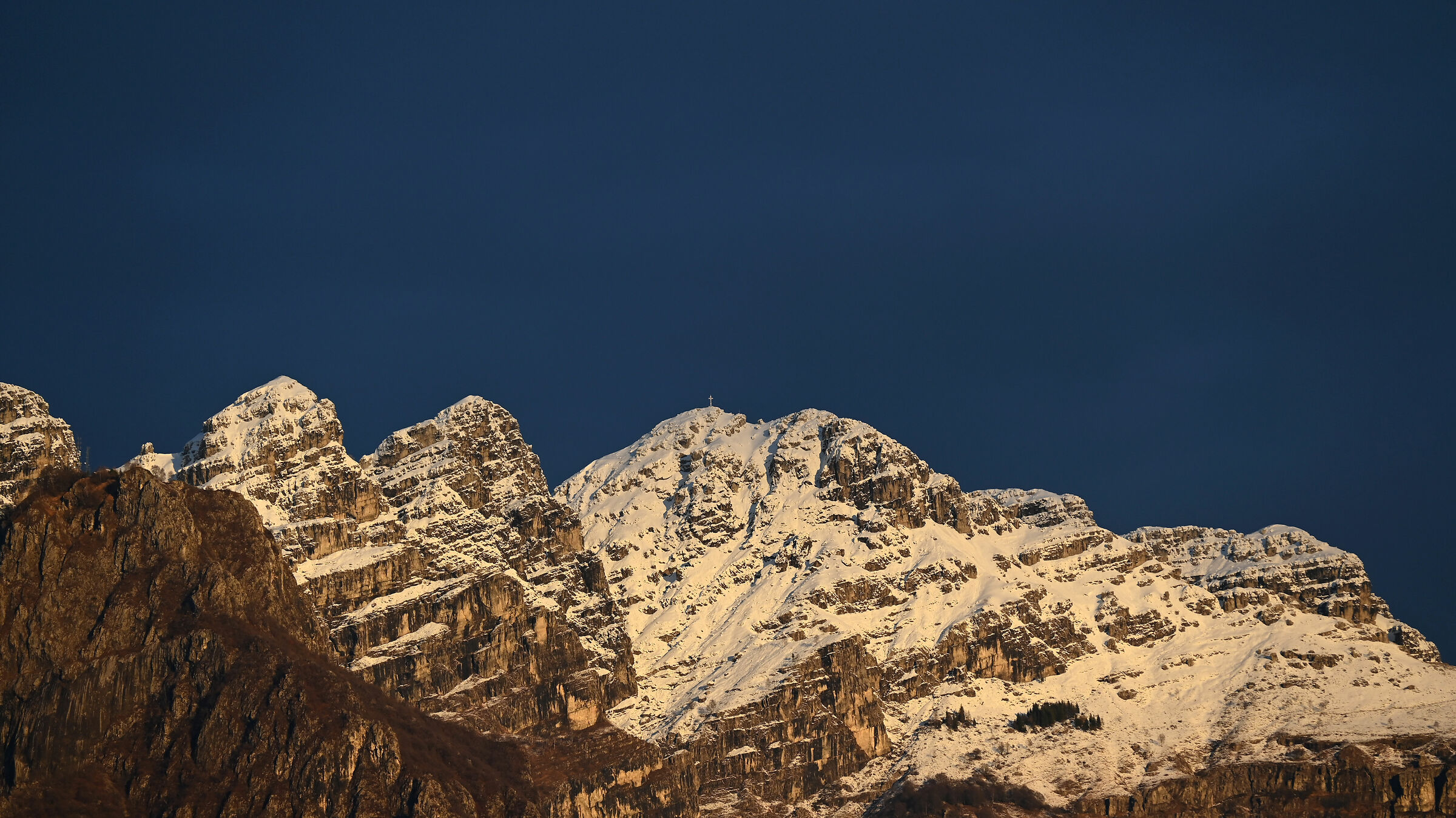 Sunset on Resegone after snowfall