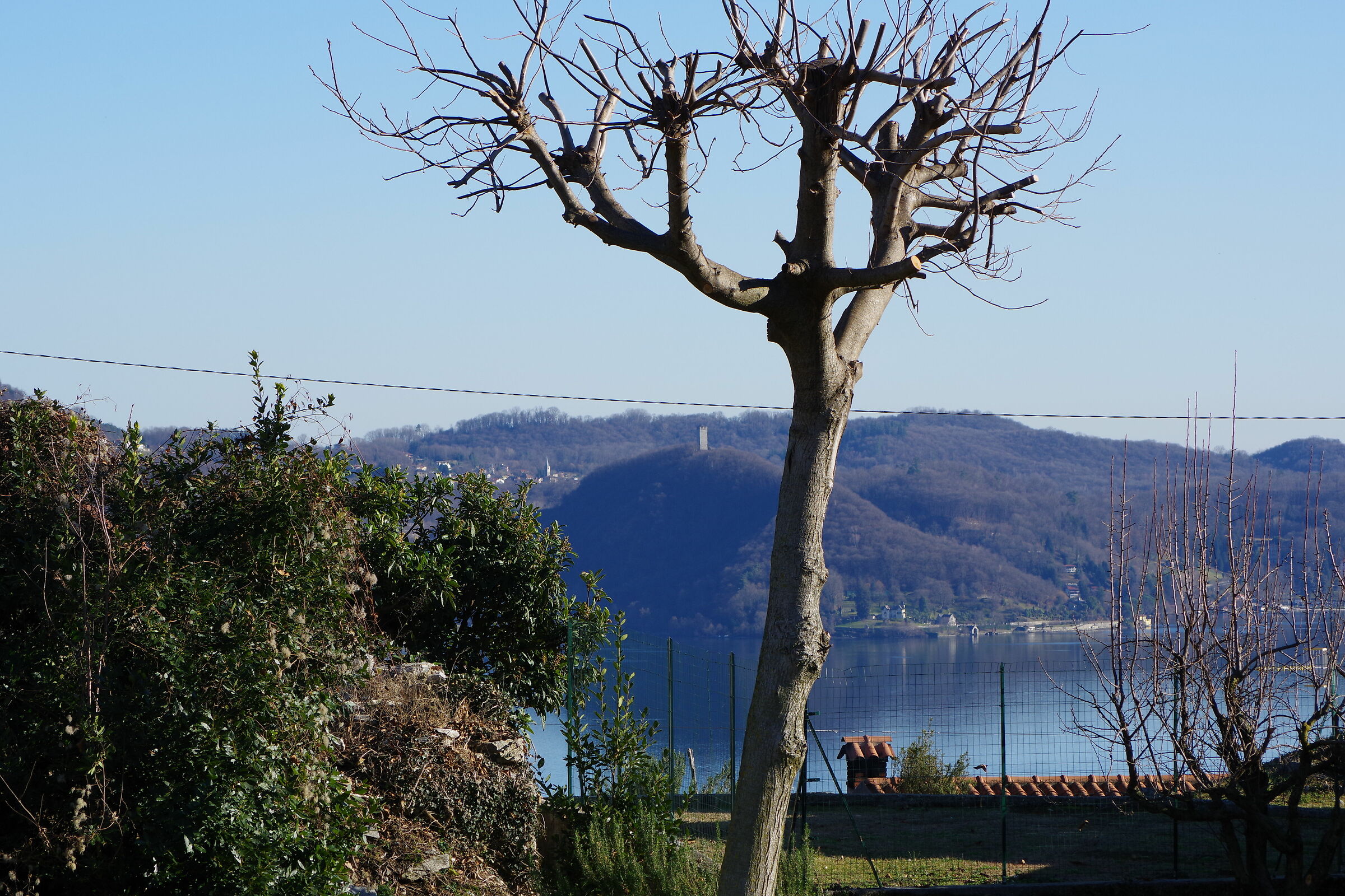torre sullo sfondo con fili elettrici