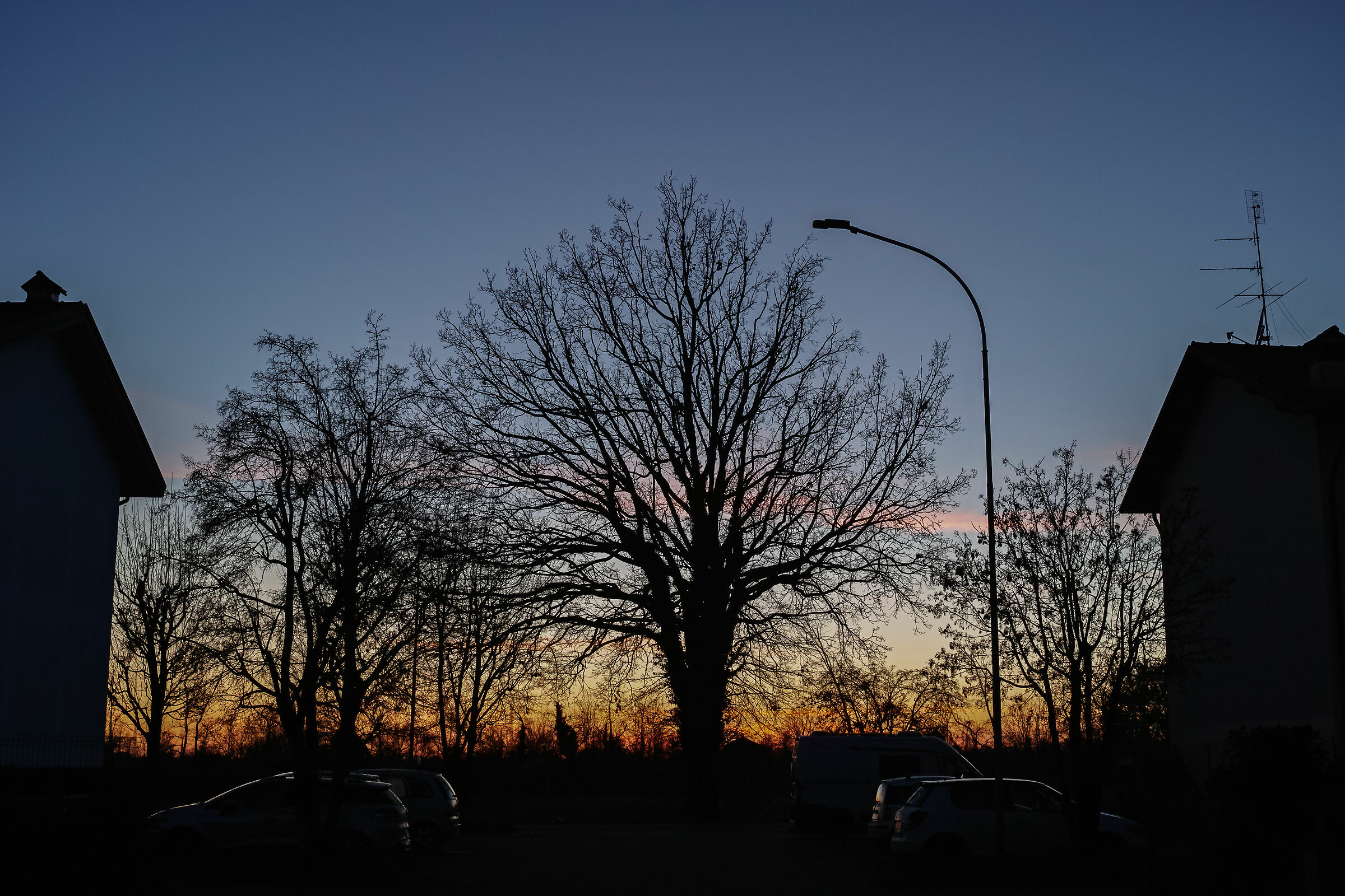 Sunset in the village