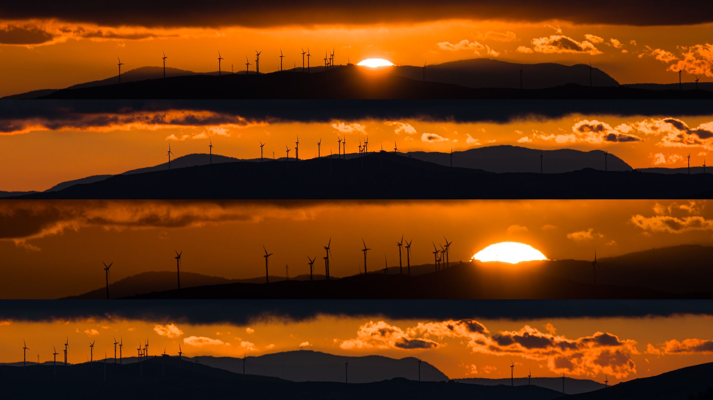 A warm sunset, full of clouds