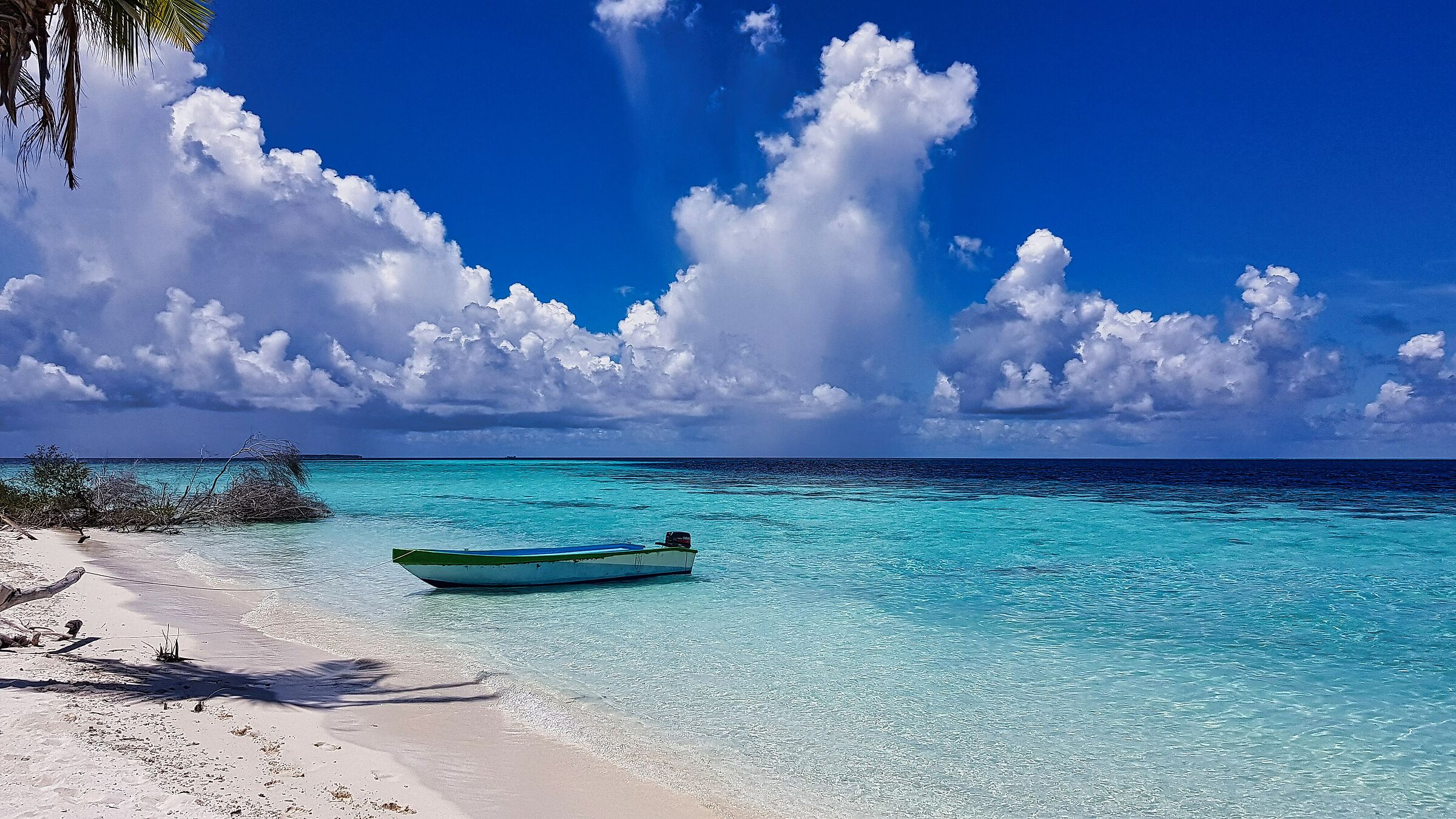 Uninhabited island beach
