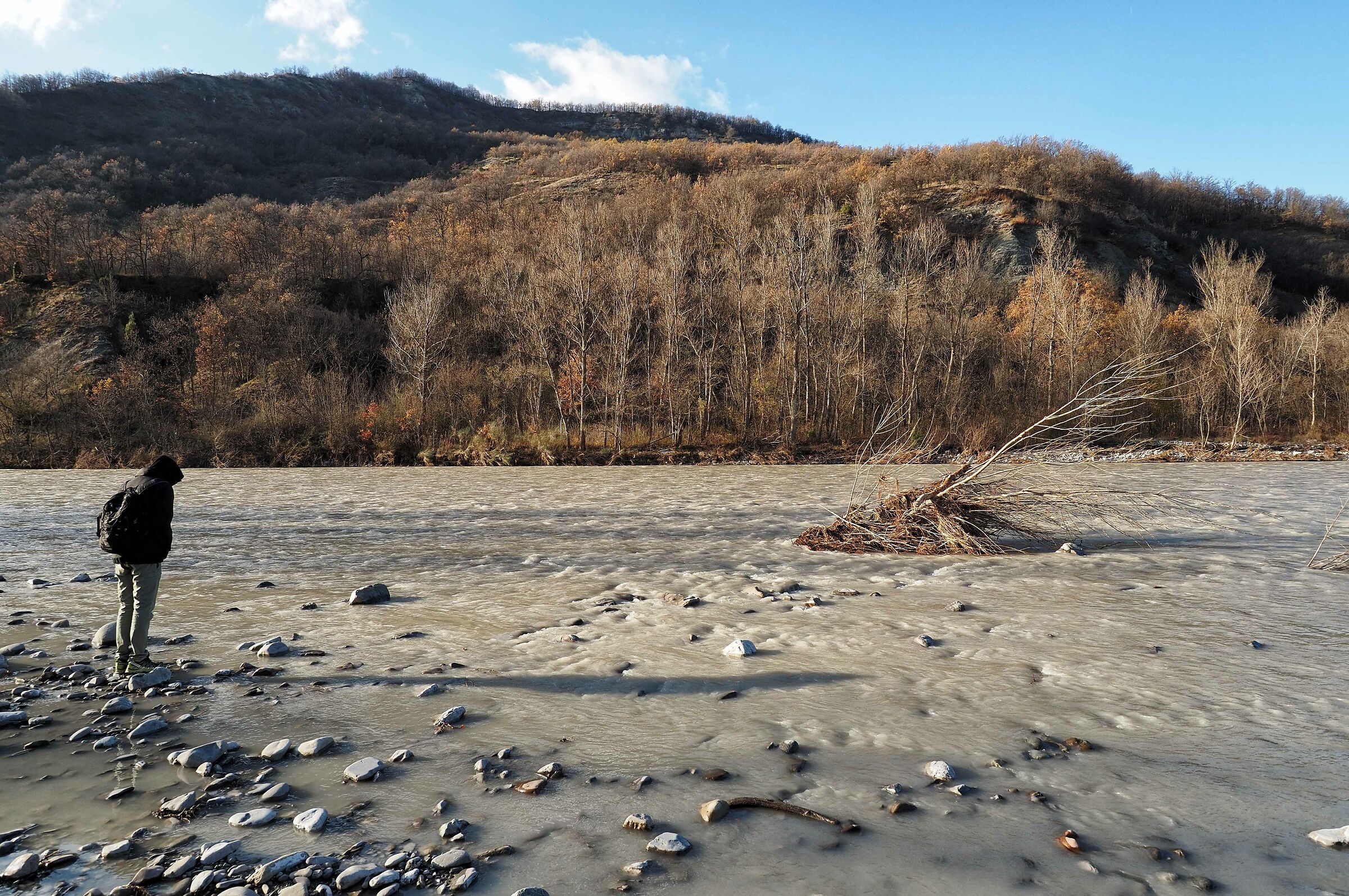 flood of the river Enza in Ciano d'Enza